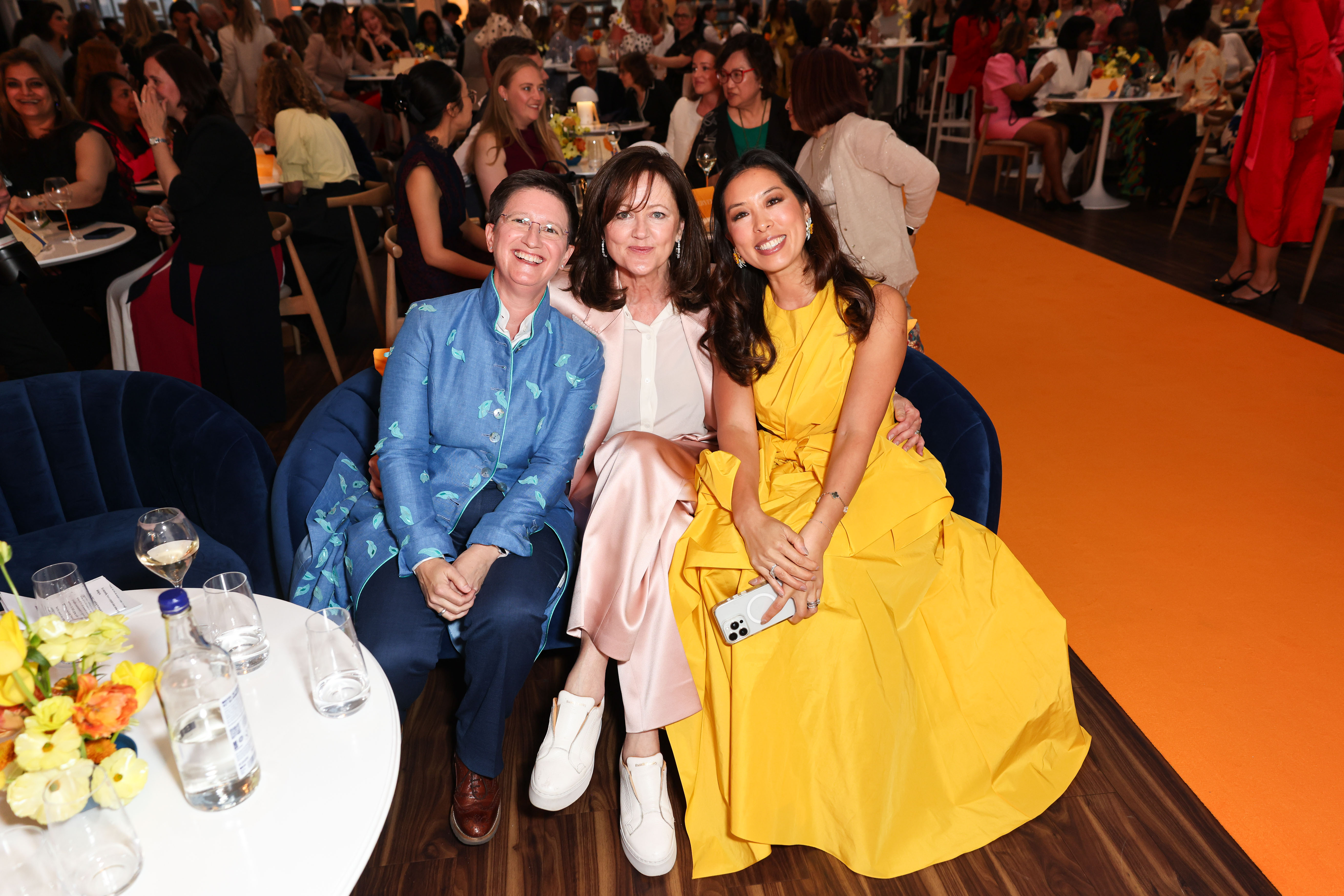 Julia Hoggett, Anne Aslett and Vivien Wong sat together during the Veuve Clicquot Bold Woman Awards 2025.