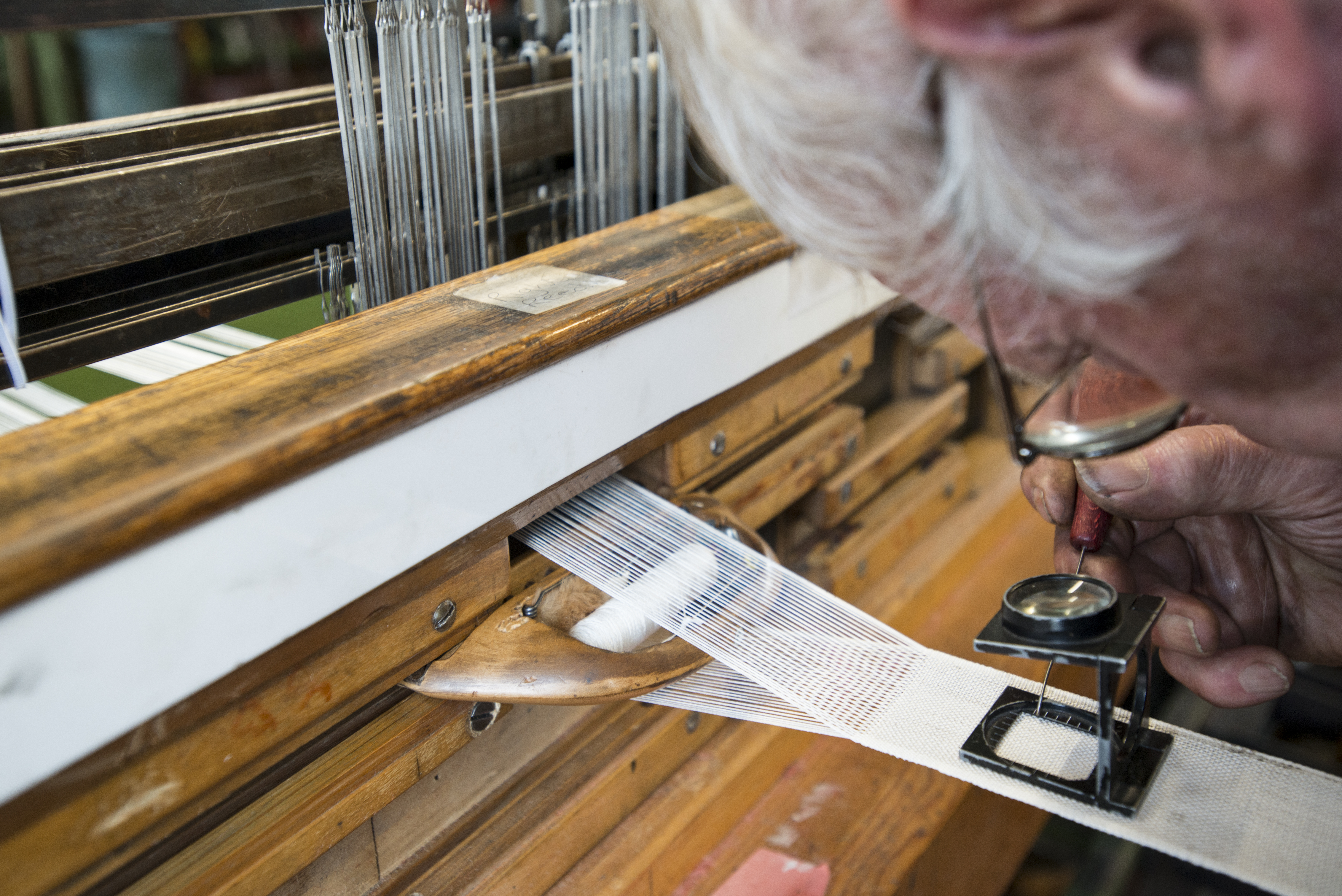 A weaving demonstration at the British Textile Biennial, one of SPHERE's best design exhibitions of 2025.