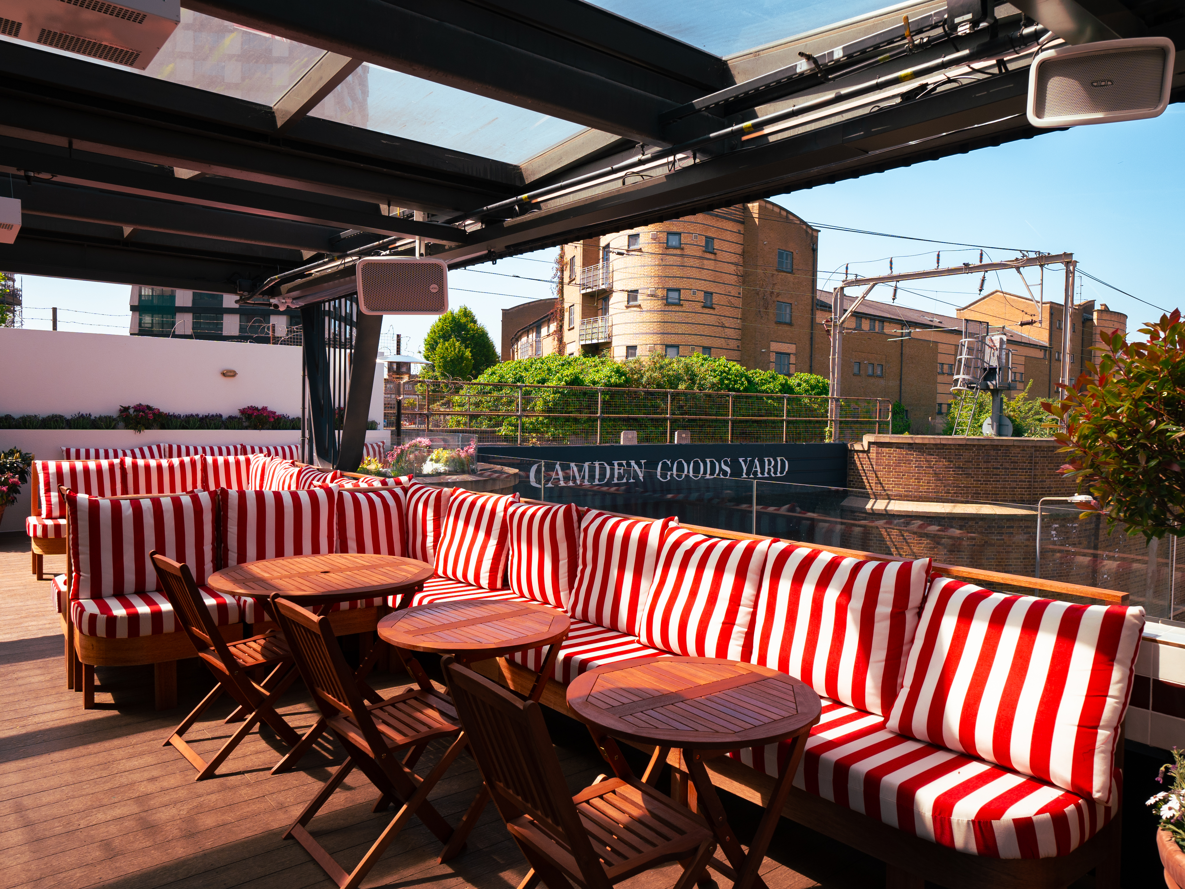 The Dark Horse's summer terrace nestled next to Camden lock