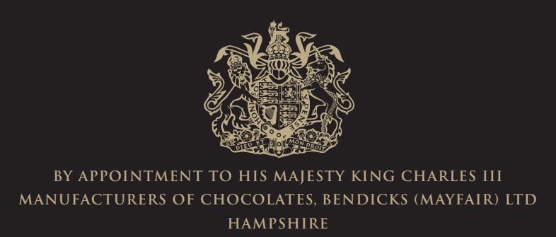 Royal Warrant awarded to Bendicks by King Charles III