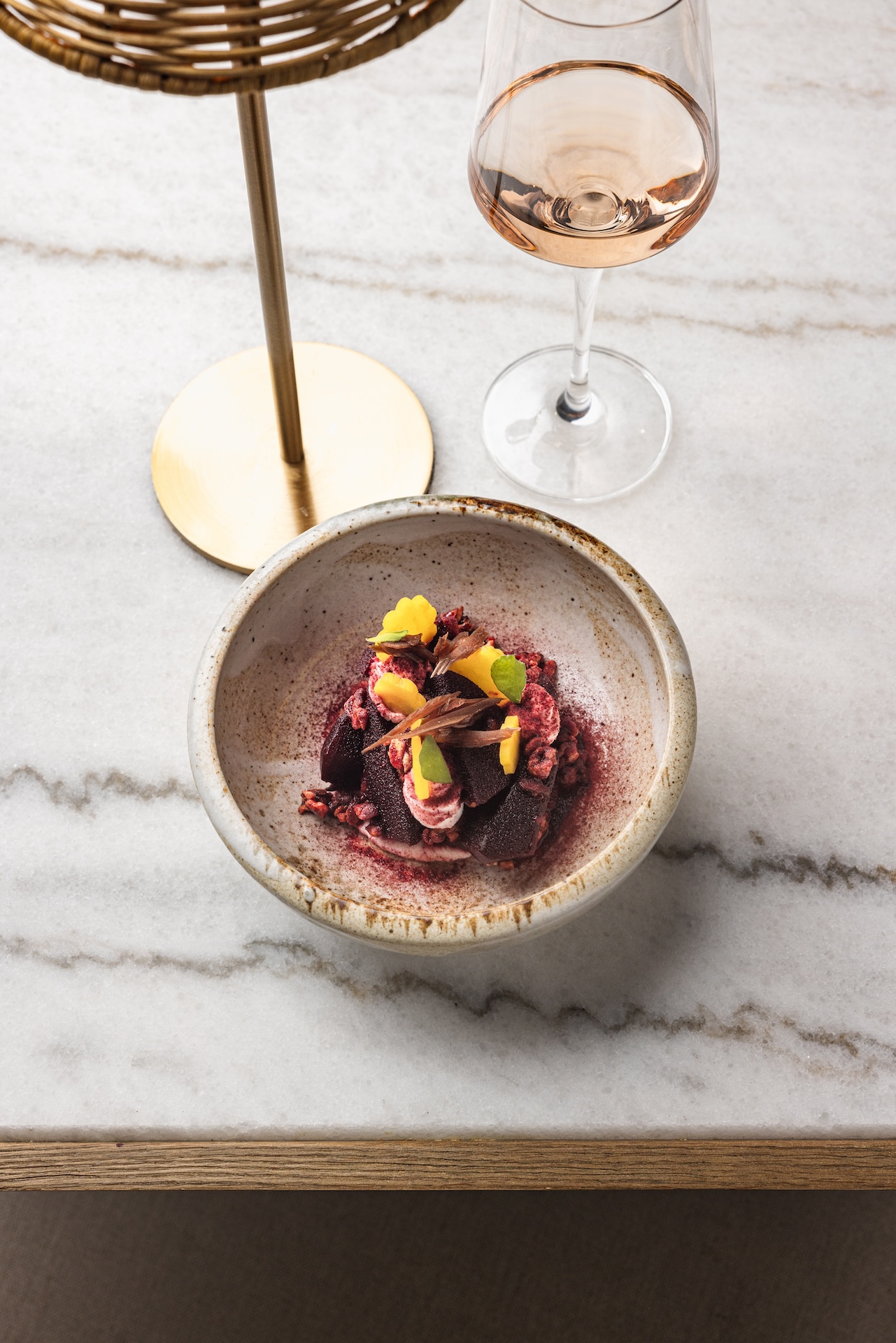 A floral aperatif and a chilled glass of rosé on offer from The Nest at The Feathers.