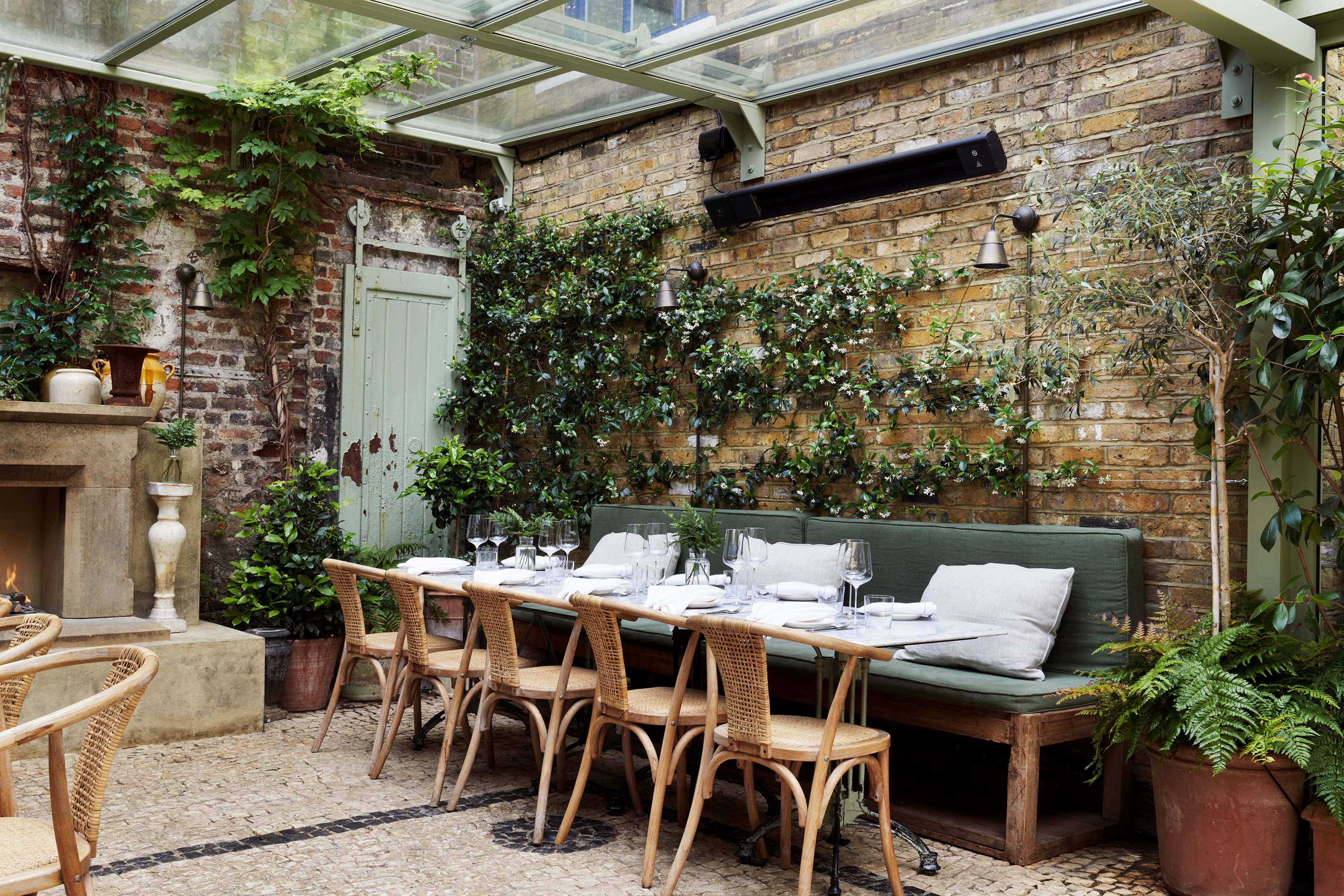 Luca's walled garden terrace is a classical addition to London's selection of summer terraces