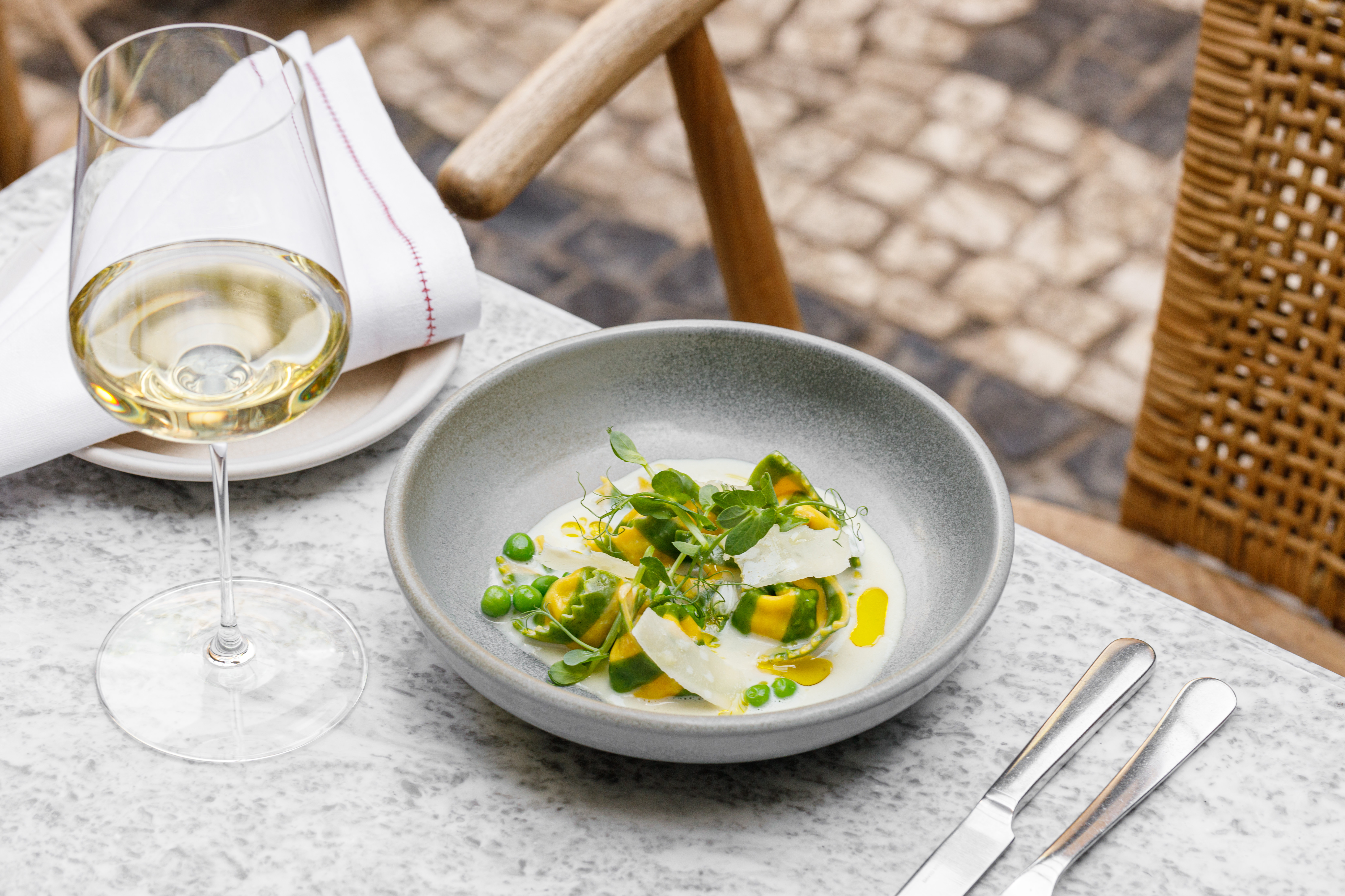 Luca's striped pasta is a wonderful addition to the food on offer at one of the London summer terraces available