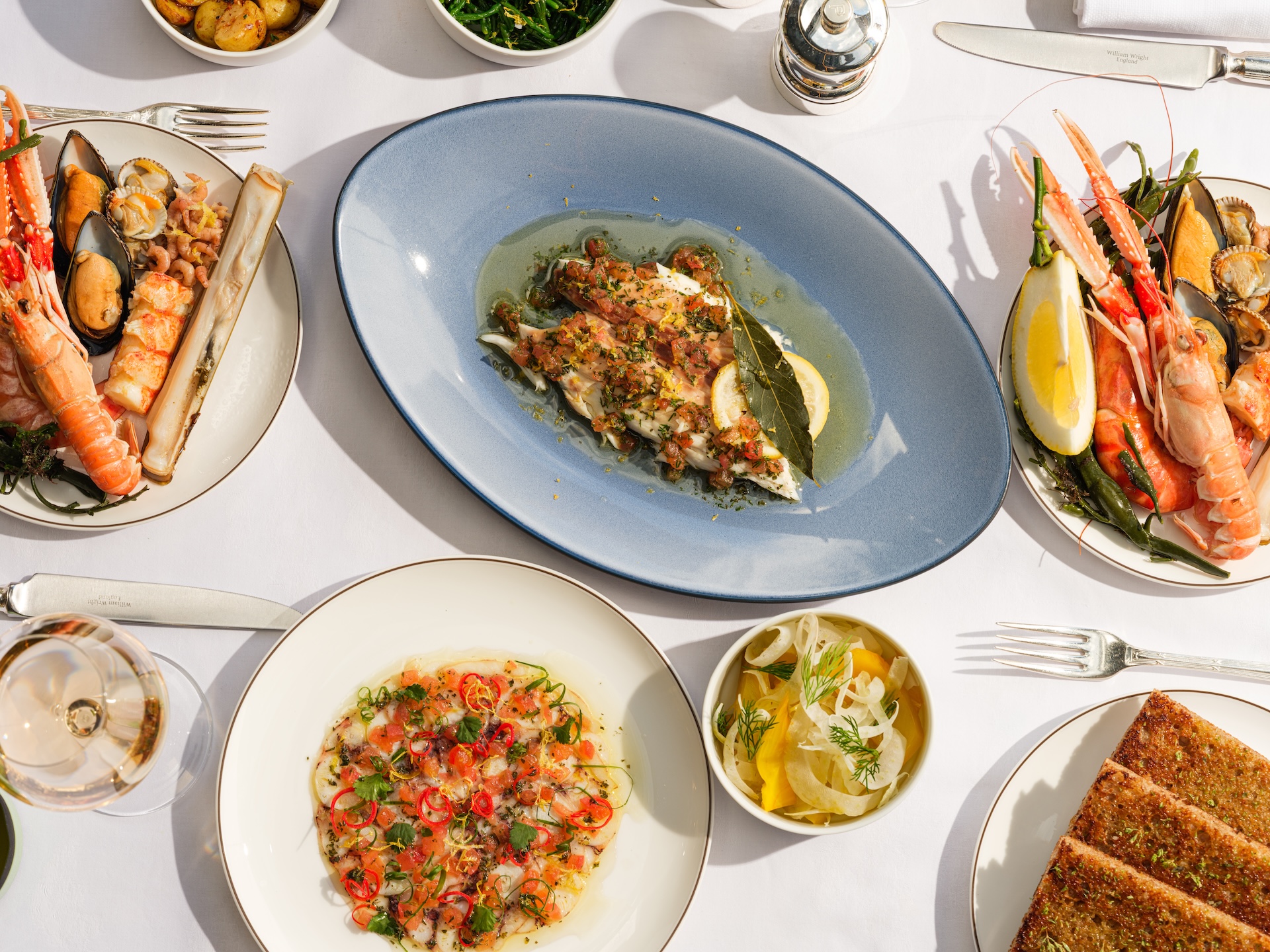 A selection of dishes for Soleil by Claude, a styling contribution to the London summer pop-ups.
