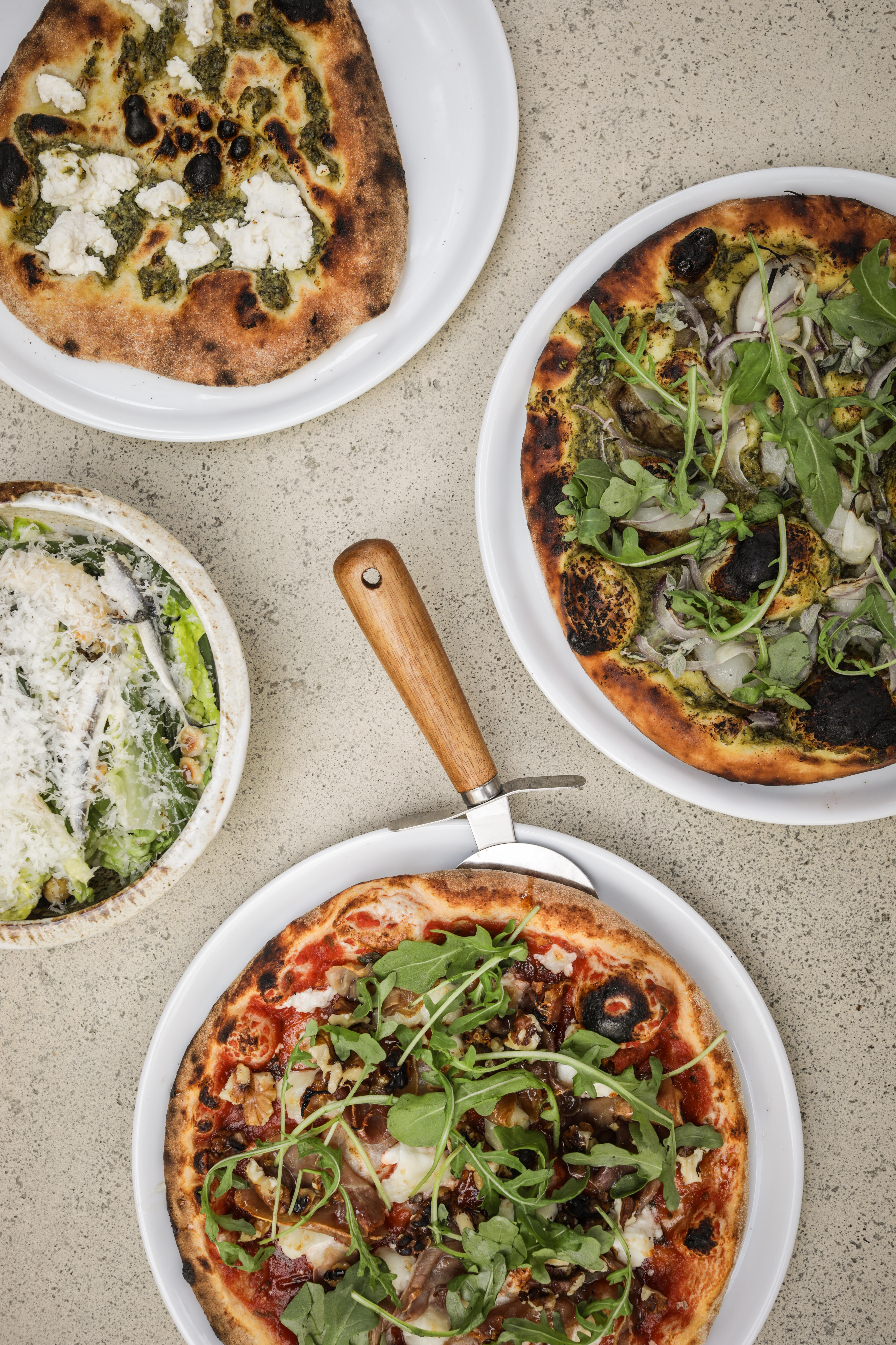 A selection of pizzas from The Aviary at The Feathers Hotel.