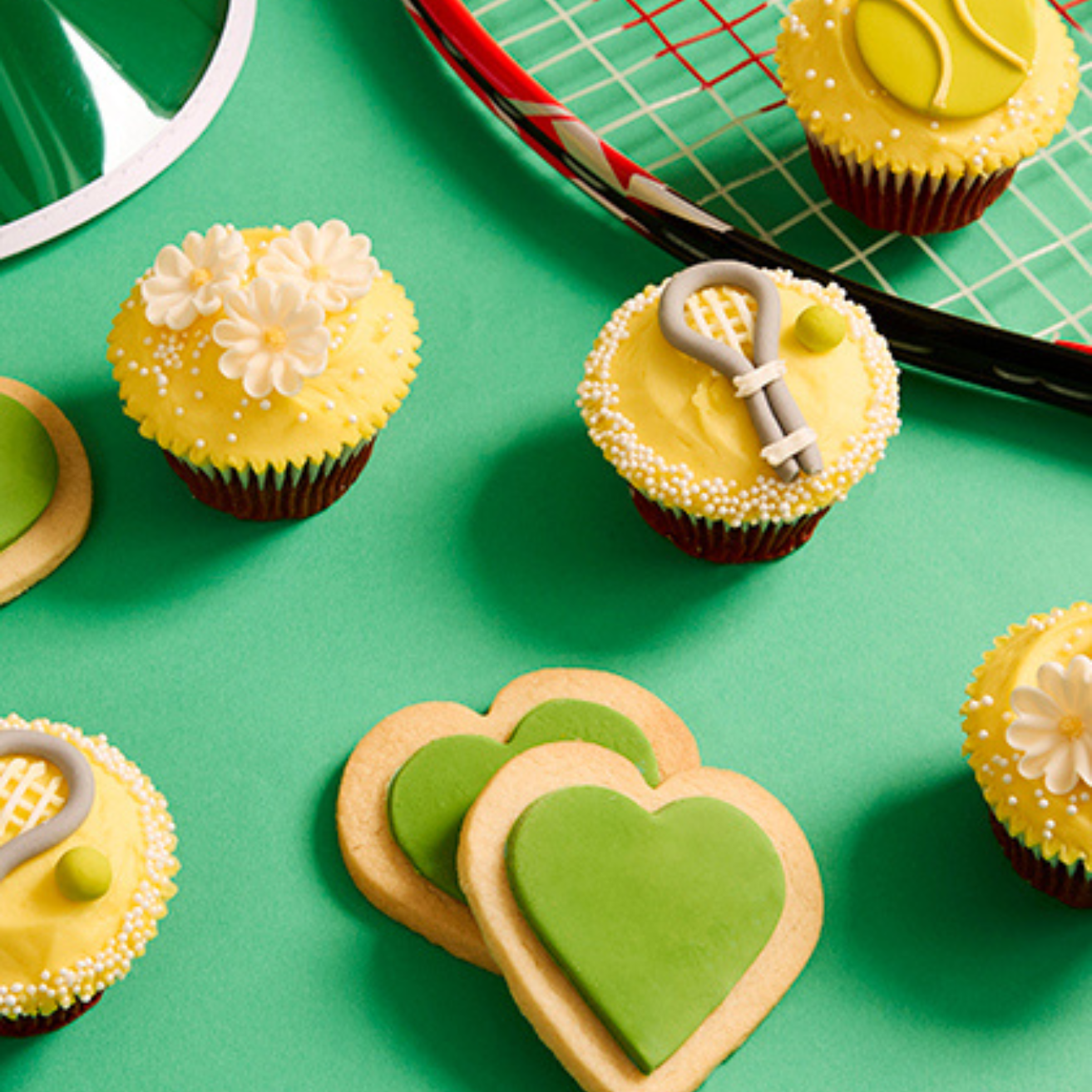 A selection of Wimbledon-themed treats on offer at The Hummingbird Bakery.