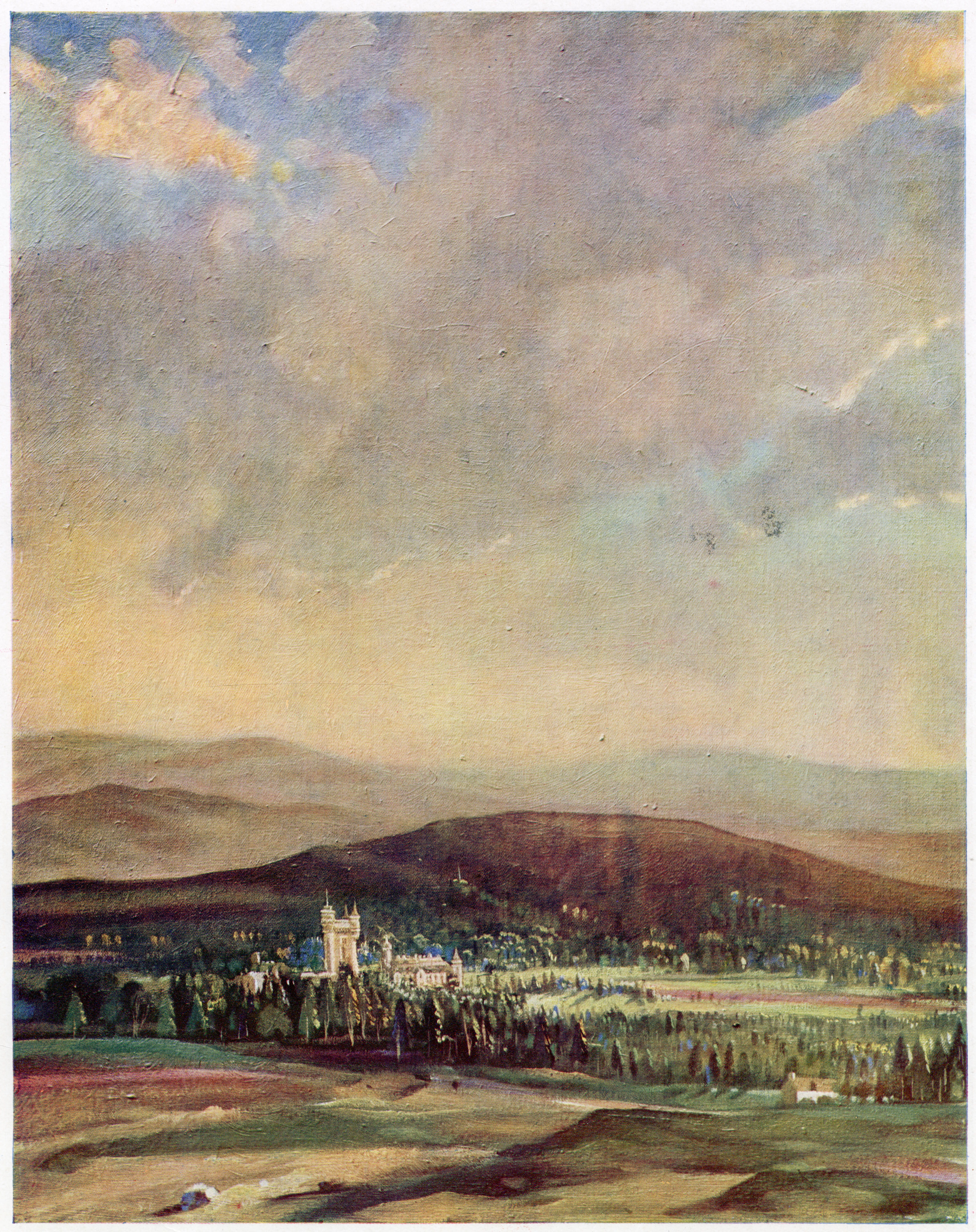 Tour Balmoral Castle to see a striking oil landscape of the royal estate by Sir Herbert James Gunn