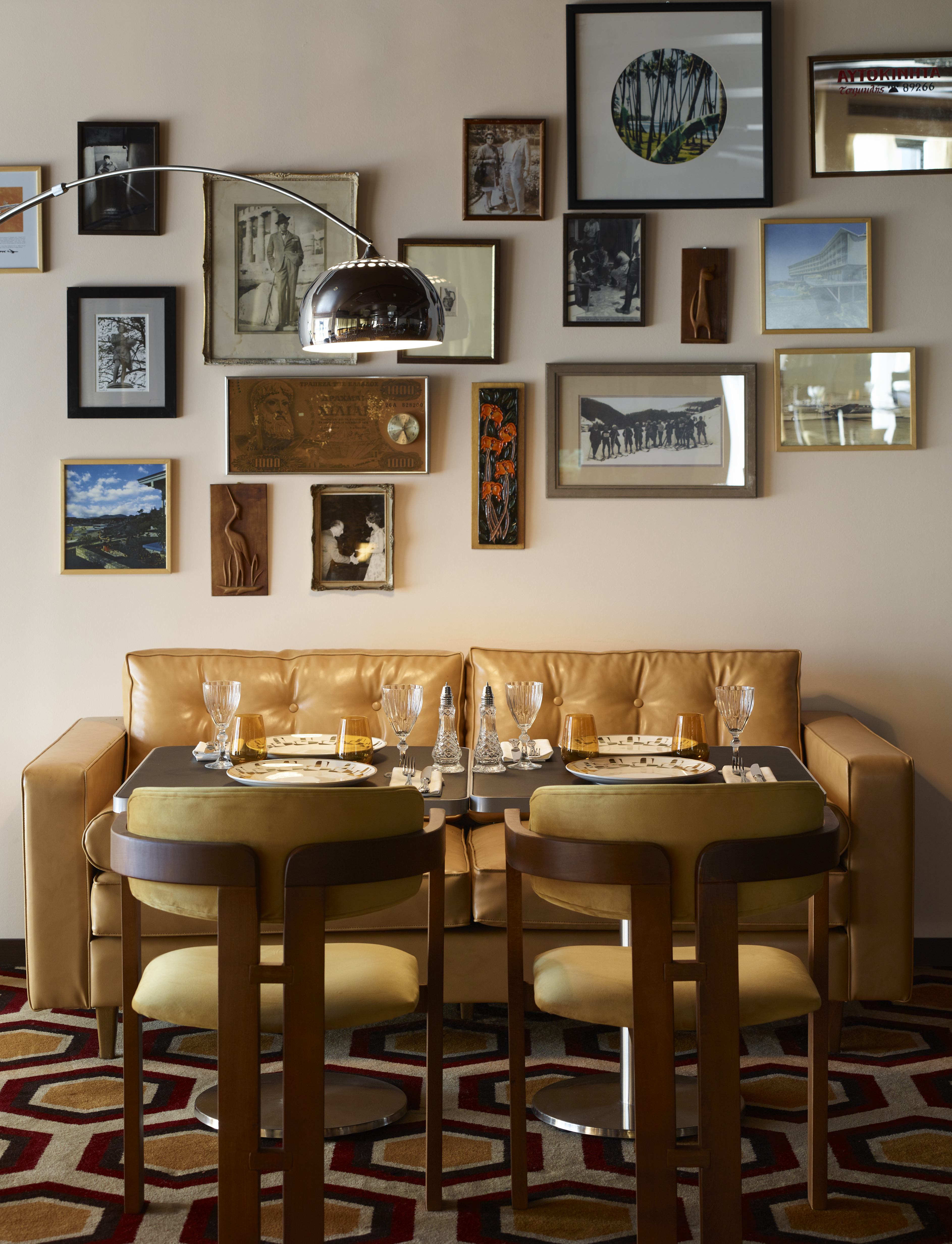 The retro-style decor at the Brown Acropol Hotel Athens.