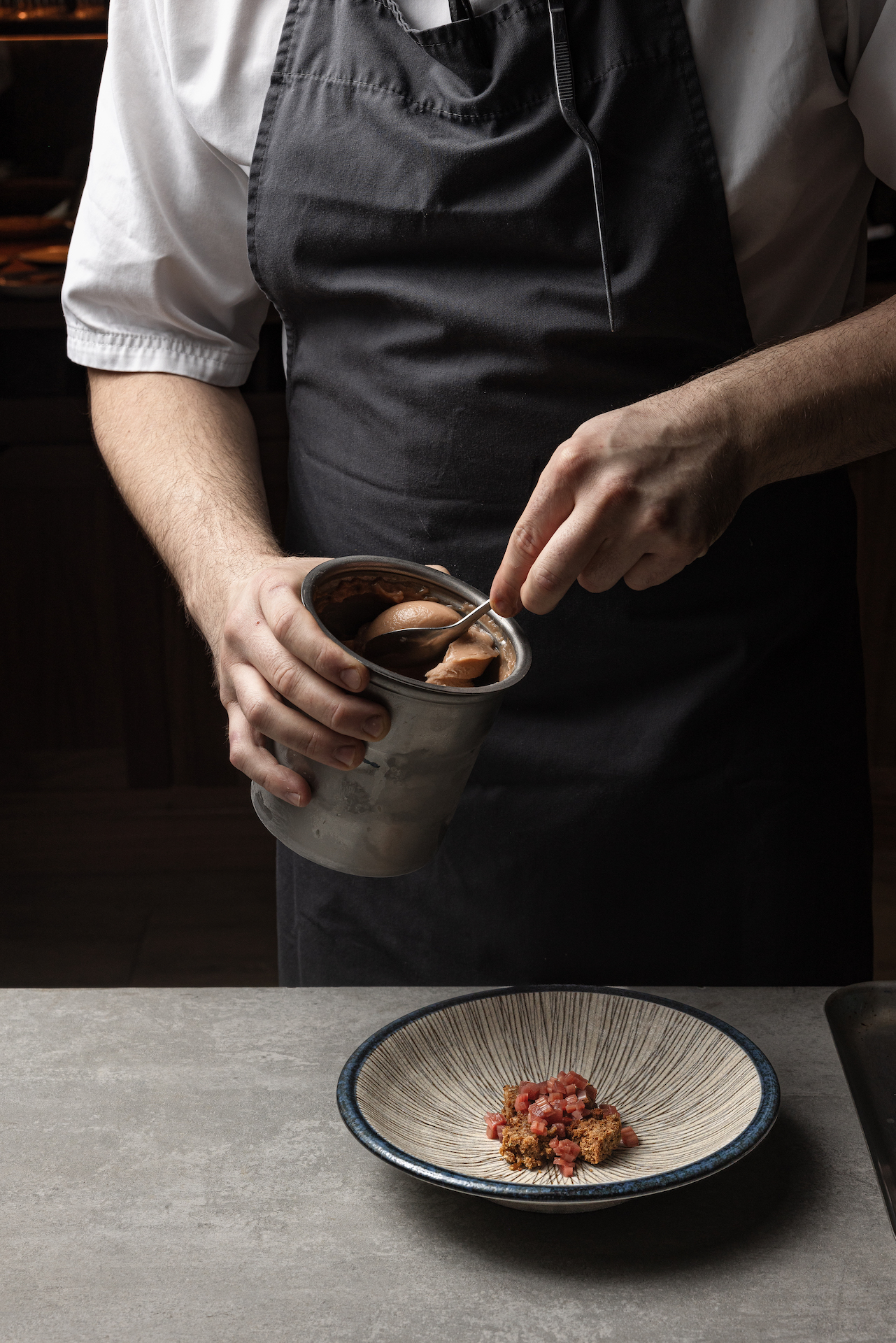 Dessert Preparation at The Nest at The Feathers Woodstock, where you can win a meal.