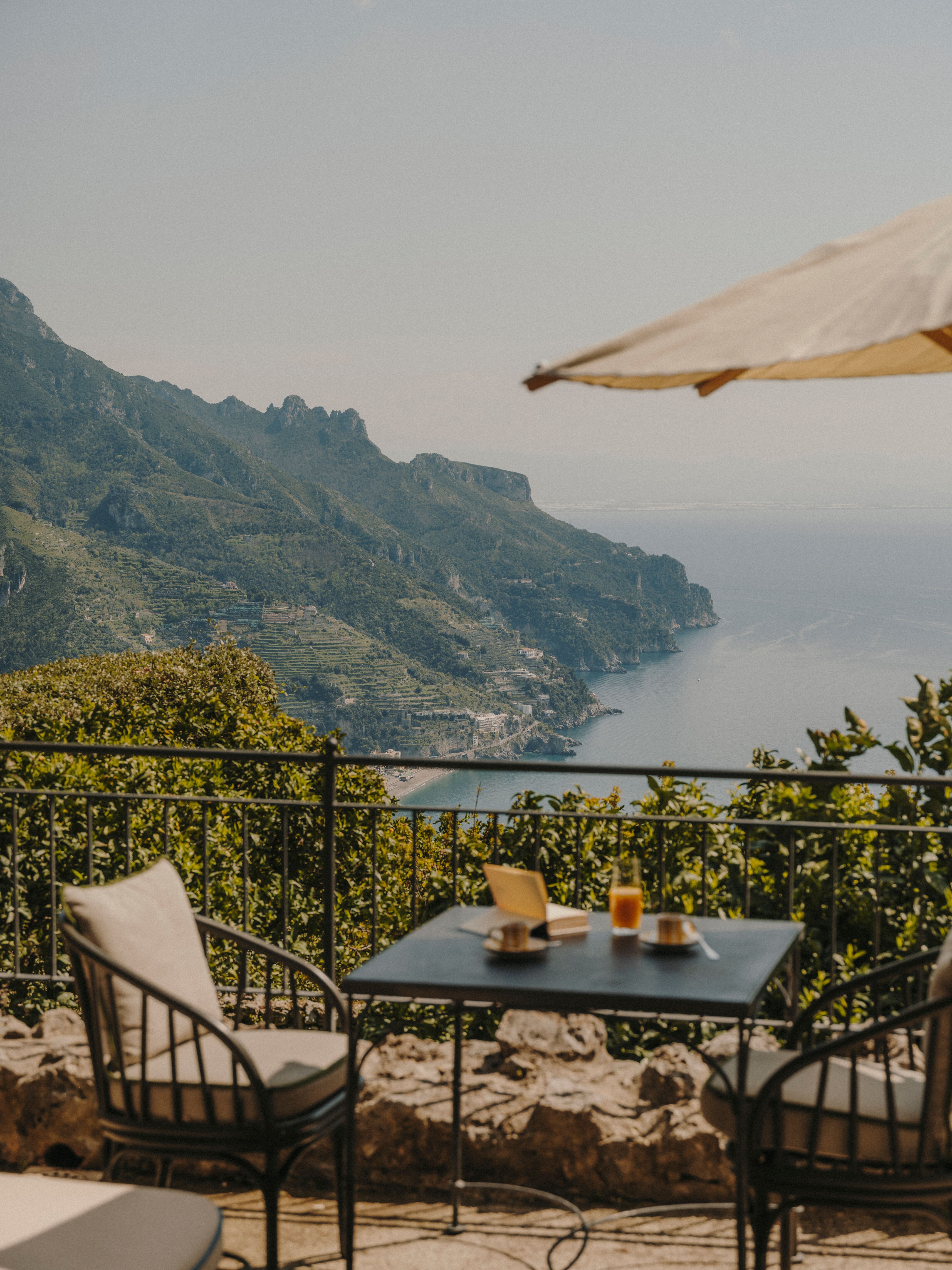 Breakfast table at Hotel Caruso, Amalfi.