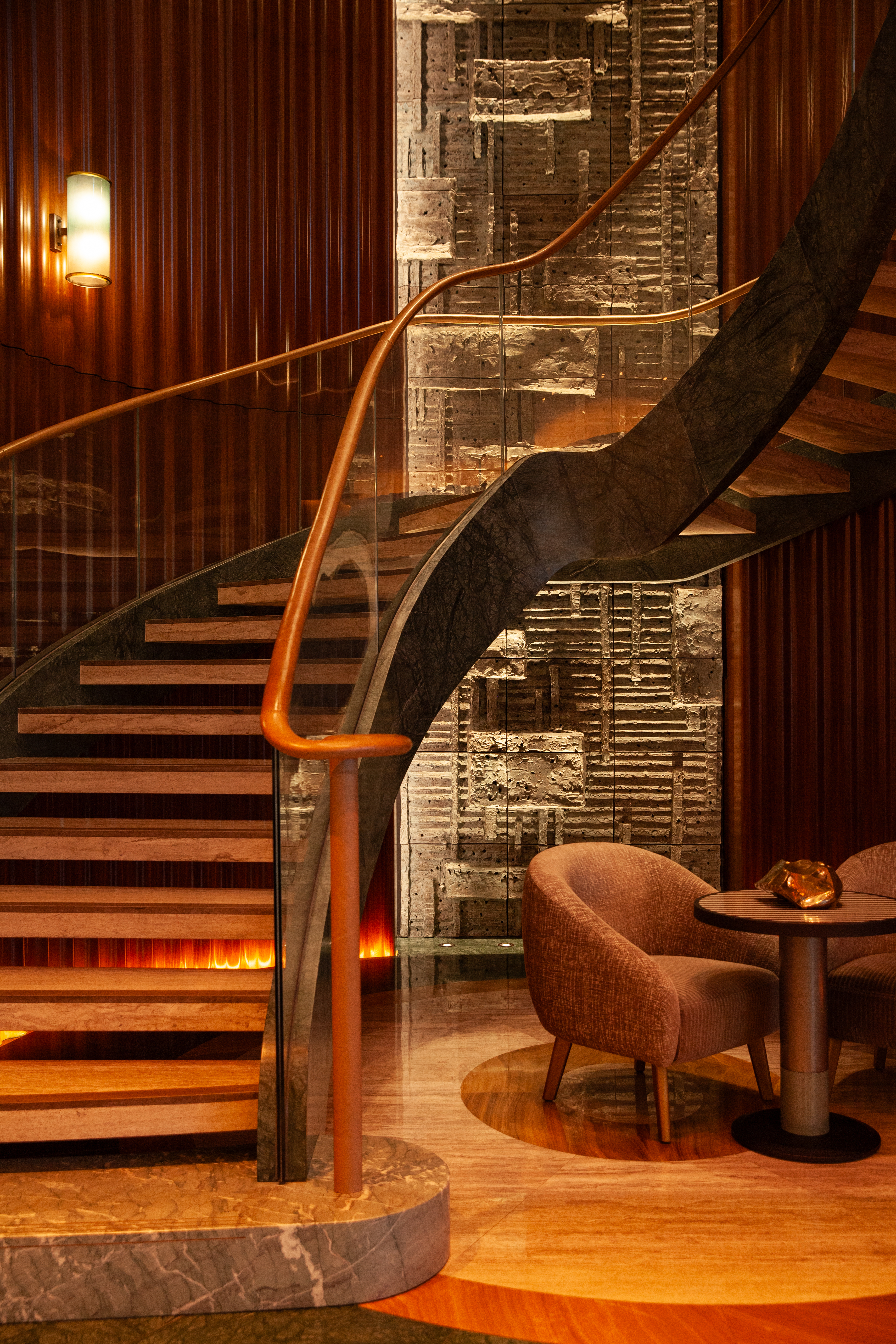 The stylish design of Pavyllon restaurant.