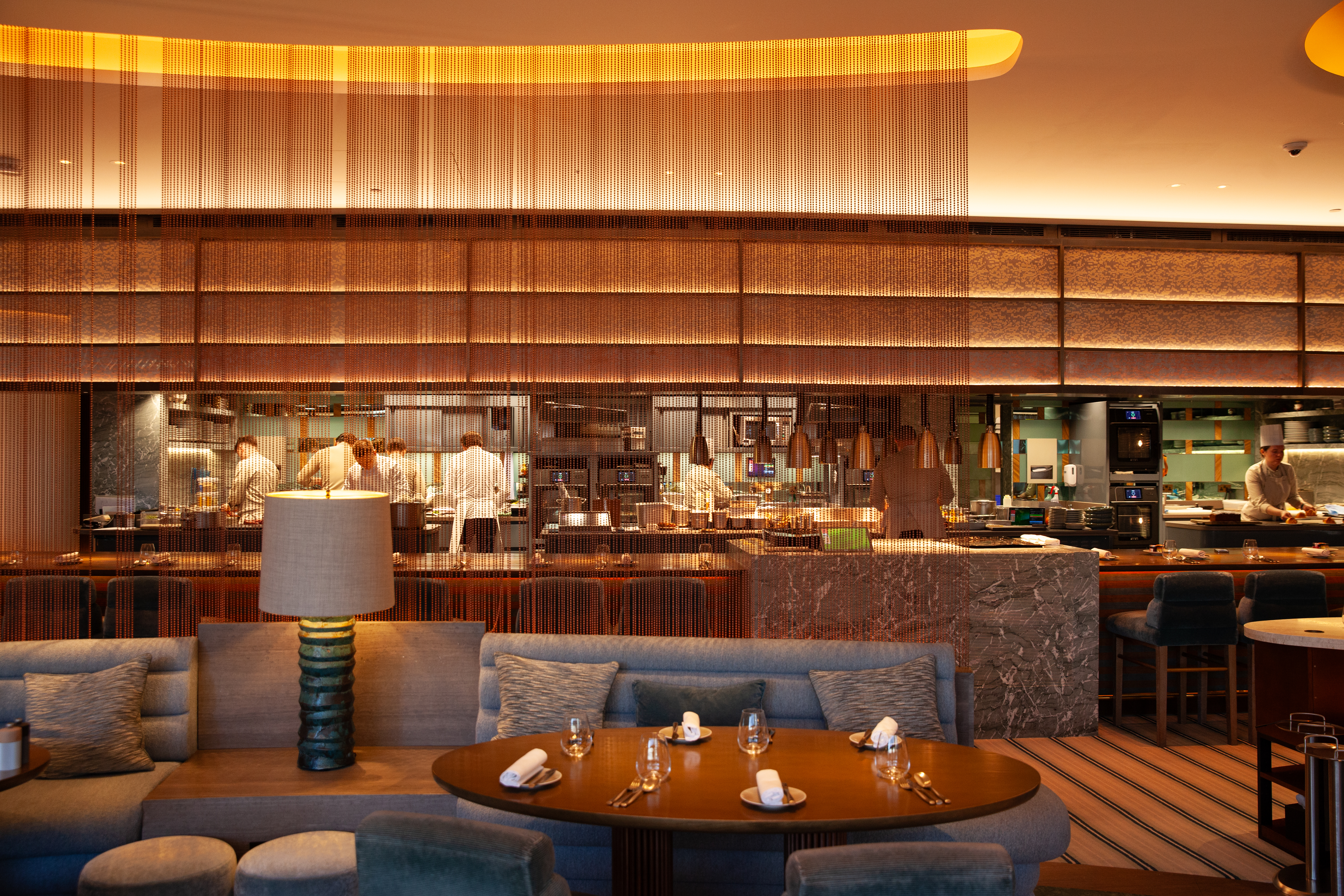 The interiors of Yannick Alléno Pavyllon restaurant.