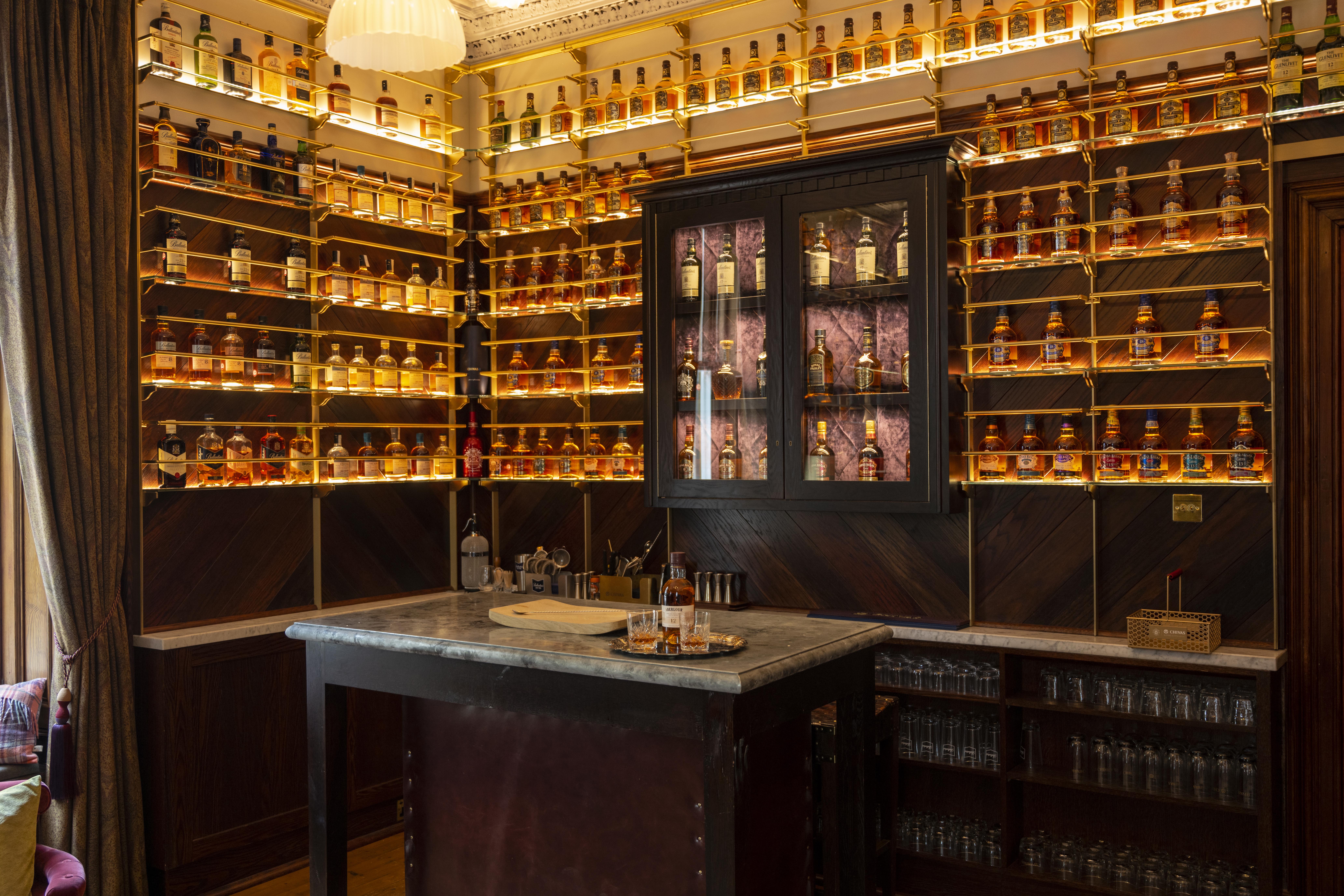 Bar Whisky at Linn House, Scotland.