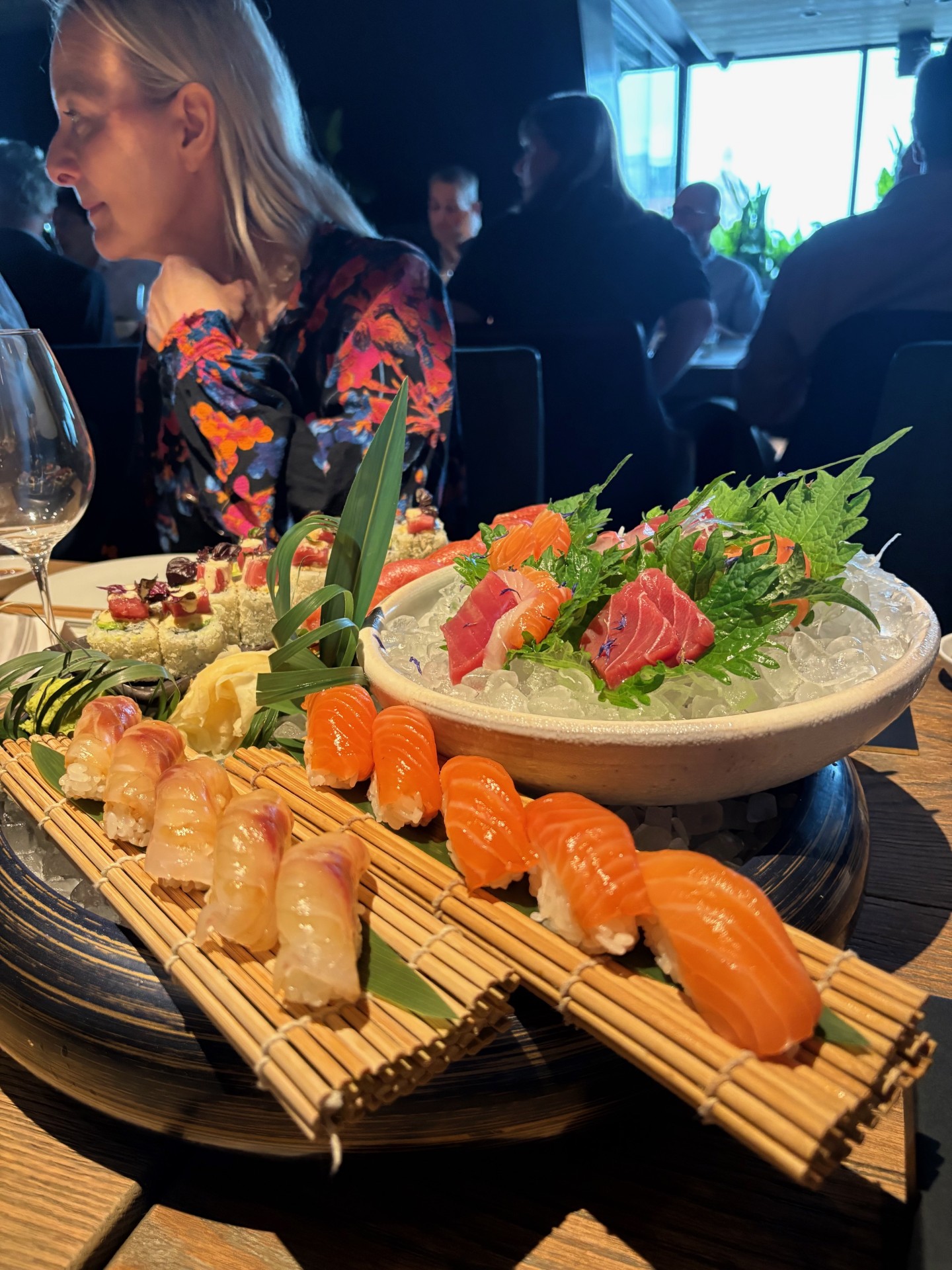 Sushi plates served at CLAP restaurant for the launch of Bollinger PN TX20.