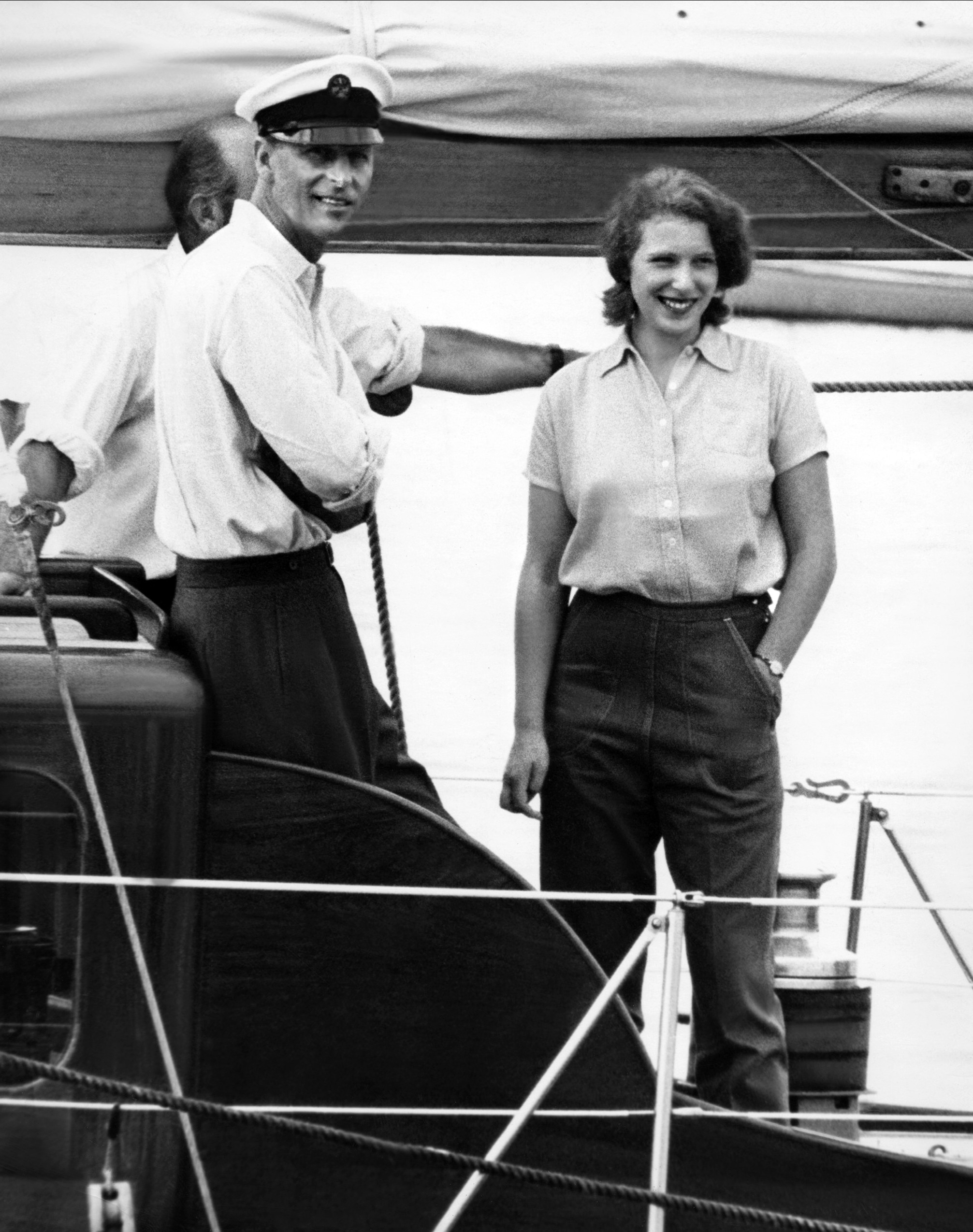 The Duke of Edinburgh and Princess Anne 75th birthday interview, Royal Yacht. 