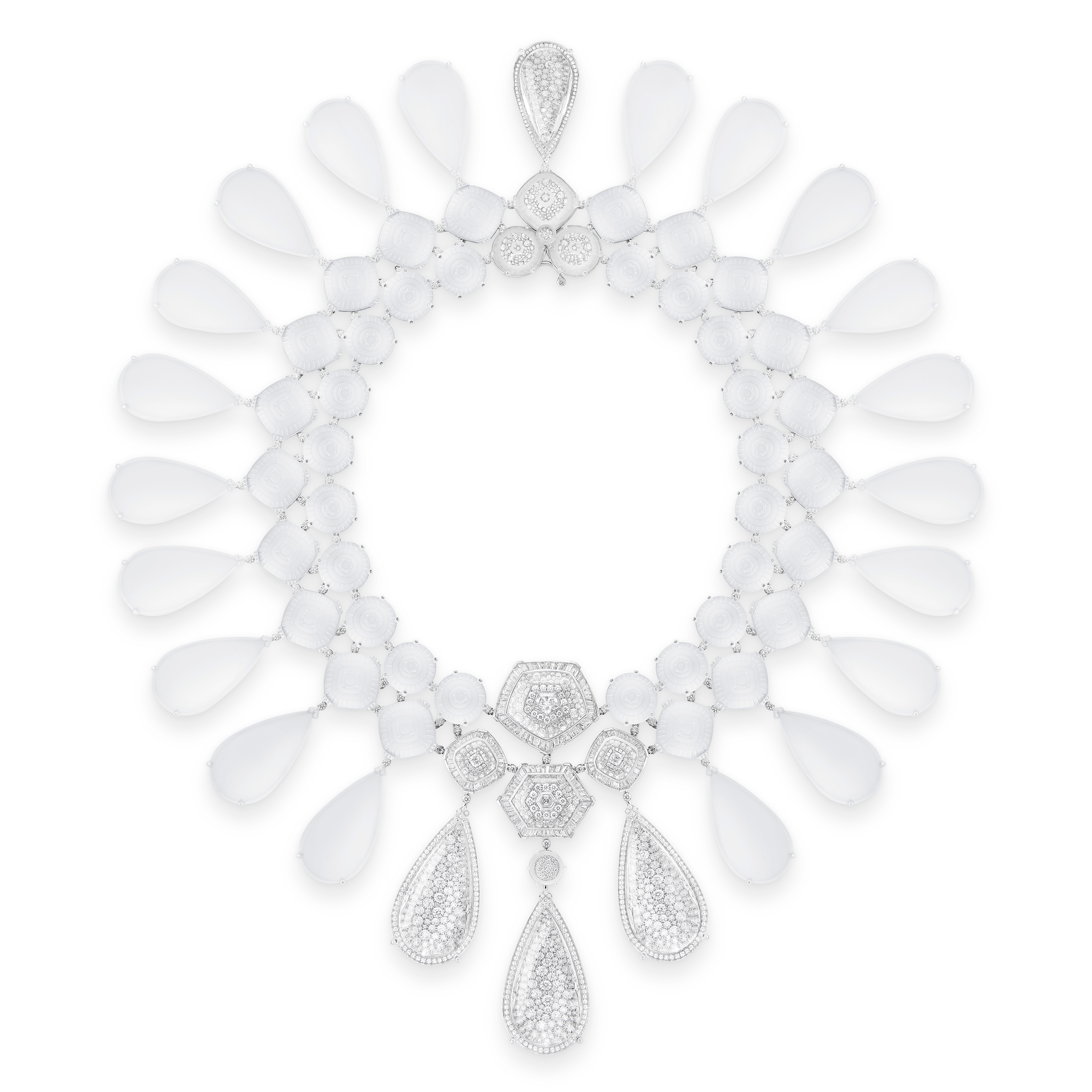 Frosted Rock Crystals Jewellery Necklace