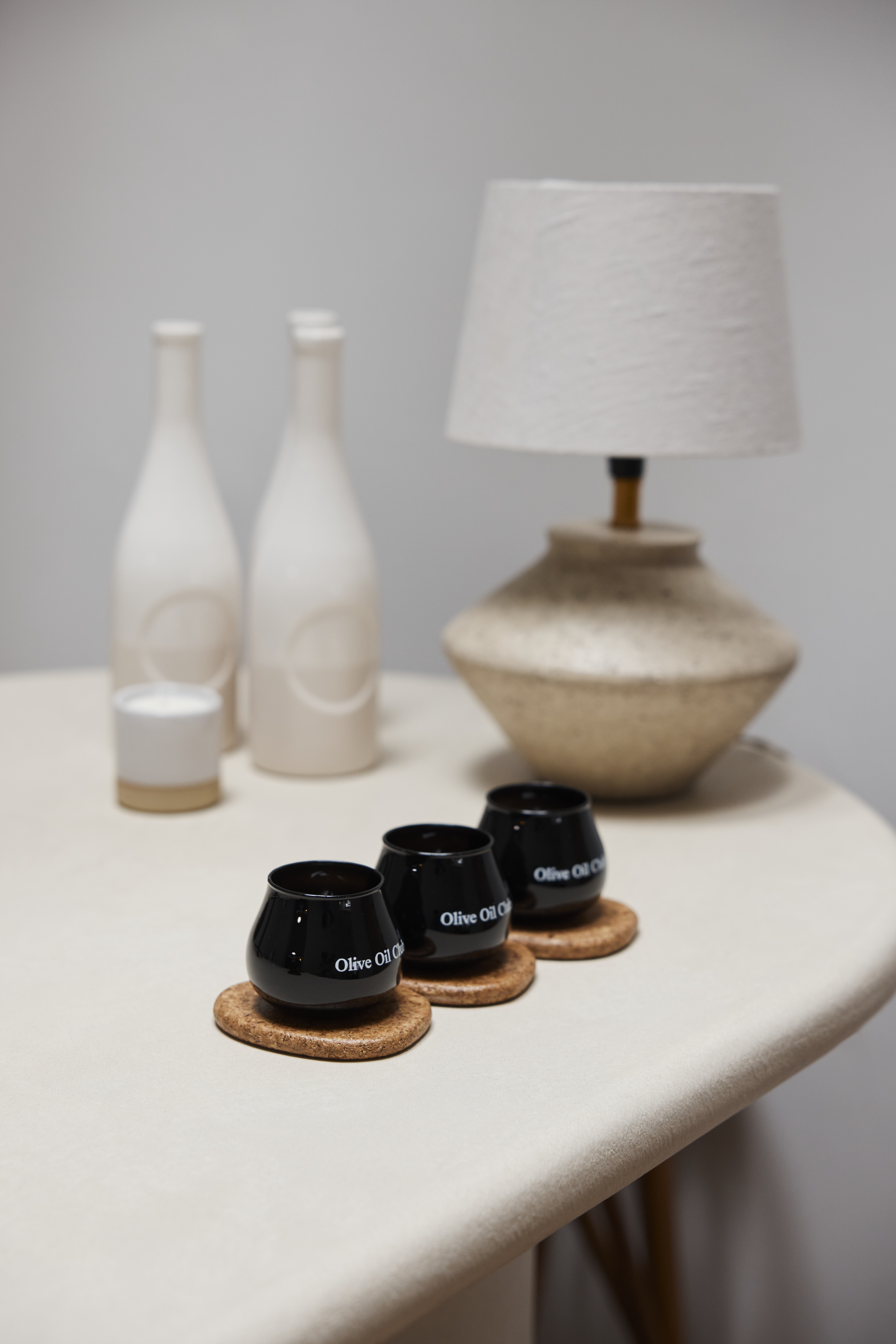Olive oil tasting cups.