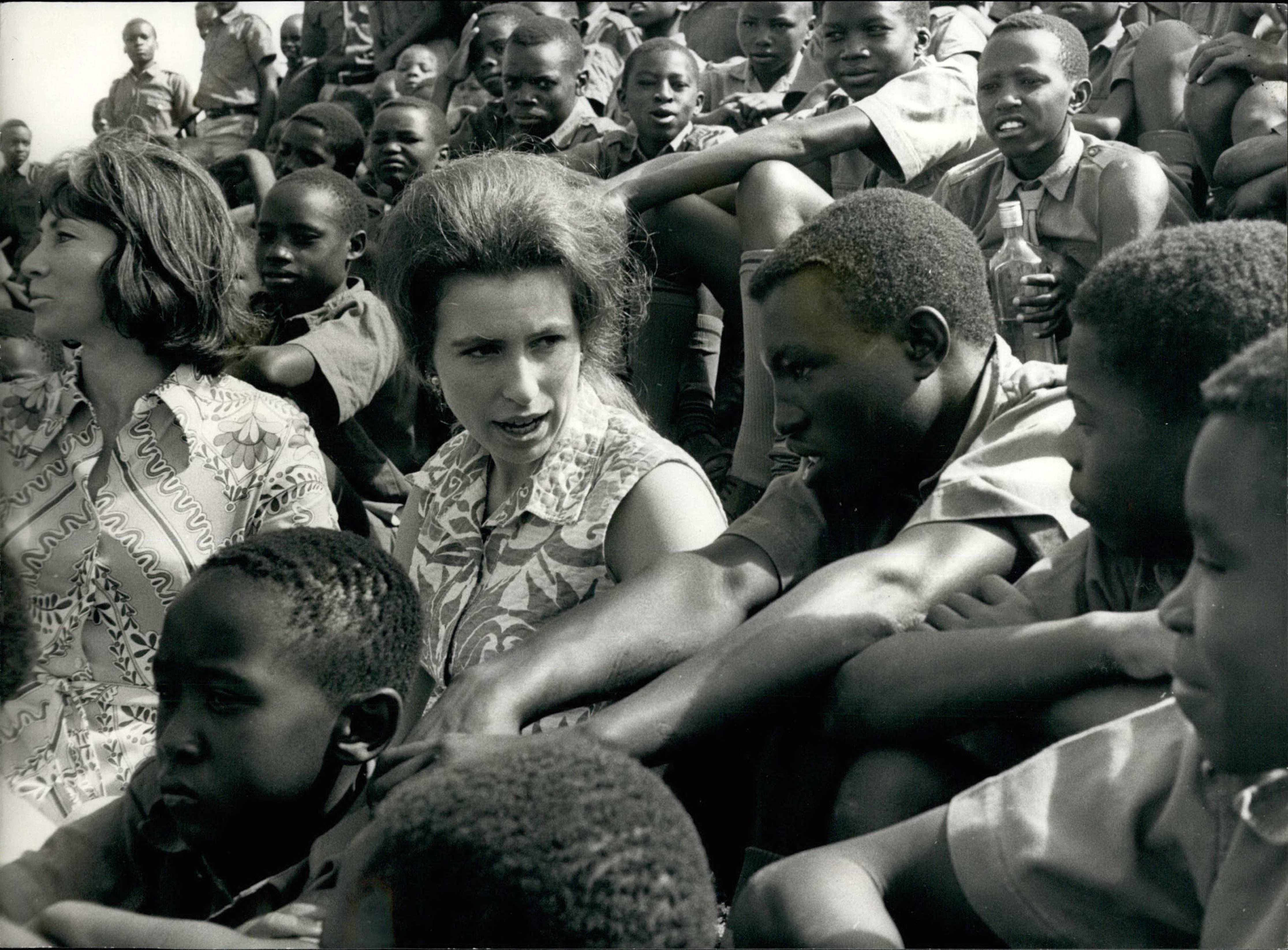 The Princess in Kenya, at a Nairobi school, built by Save the Children.