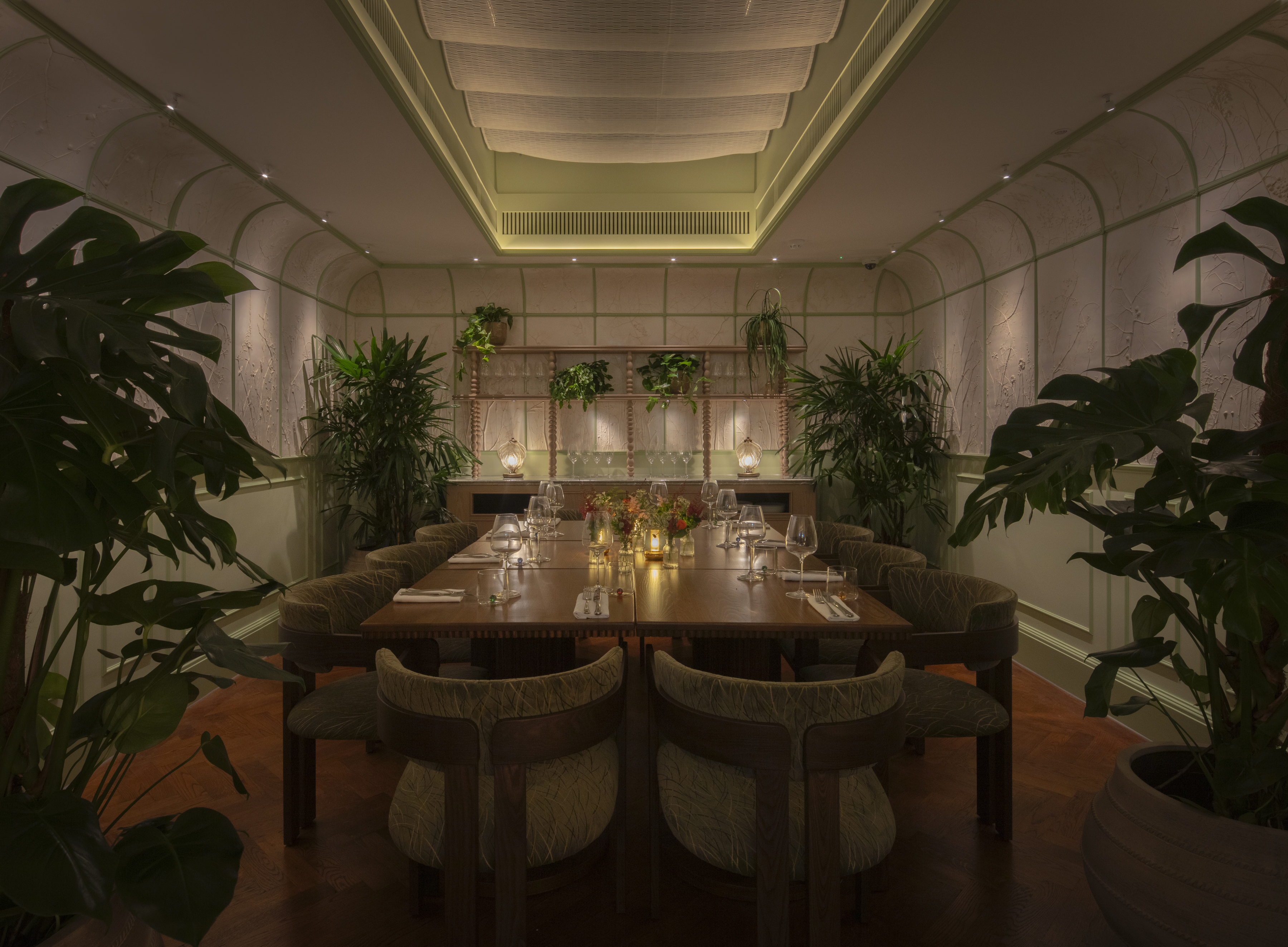 SiLVA restaurant features roundtable-style dining on its first floor.