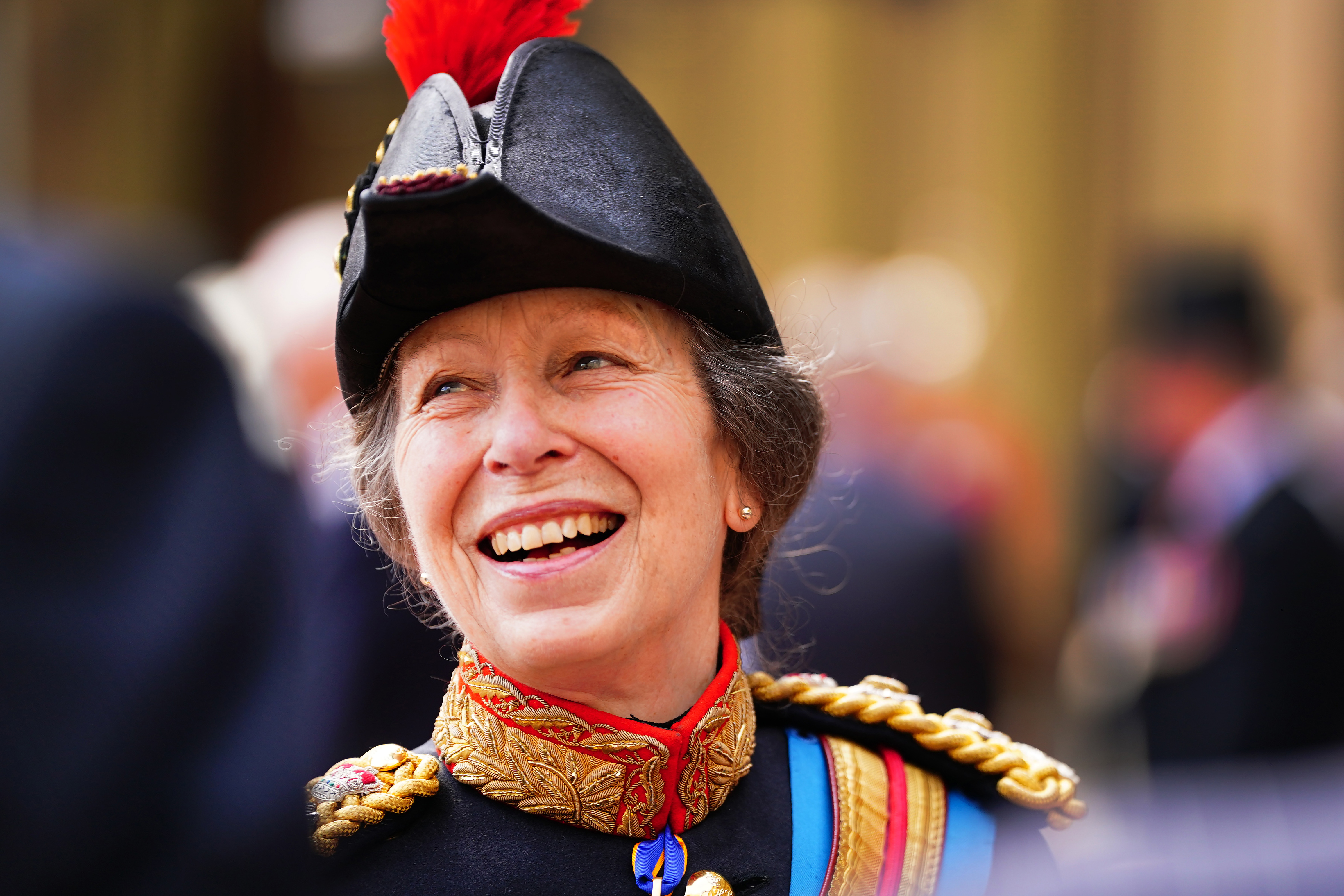 Princess Anne at 75, smiling at the presentation of the new Sovereign’s Standard.