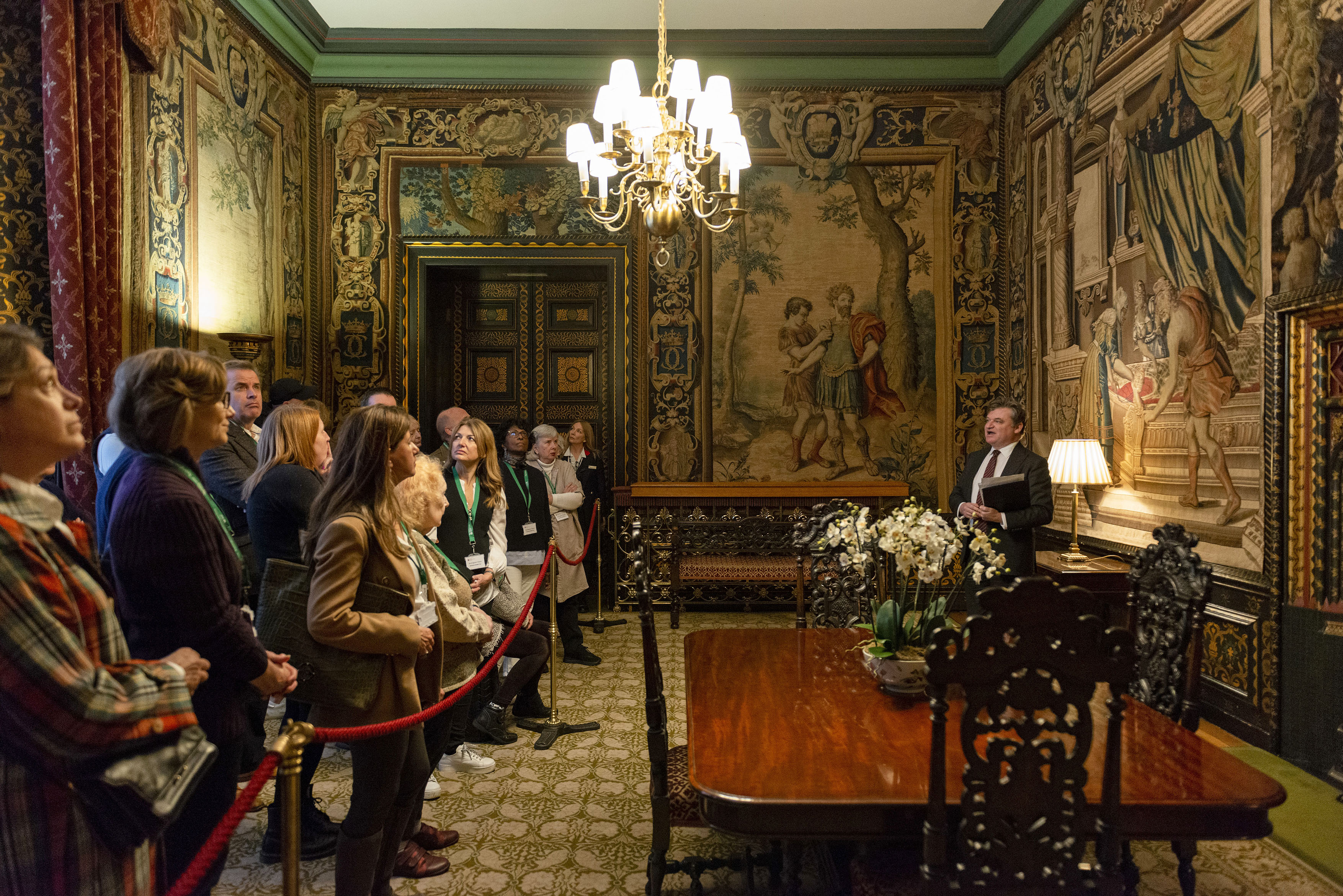 A guided tour of St James’s Palace, tapestry room.