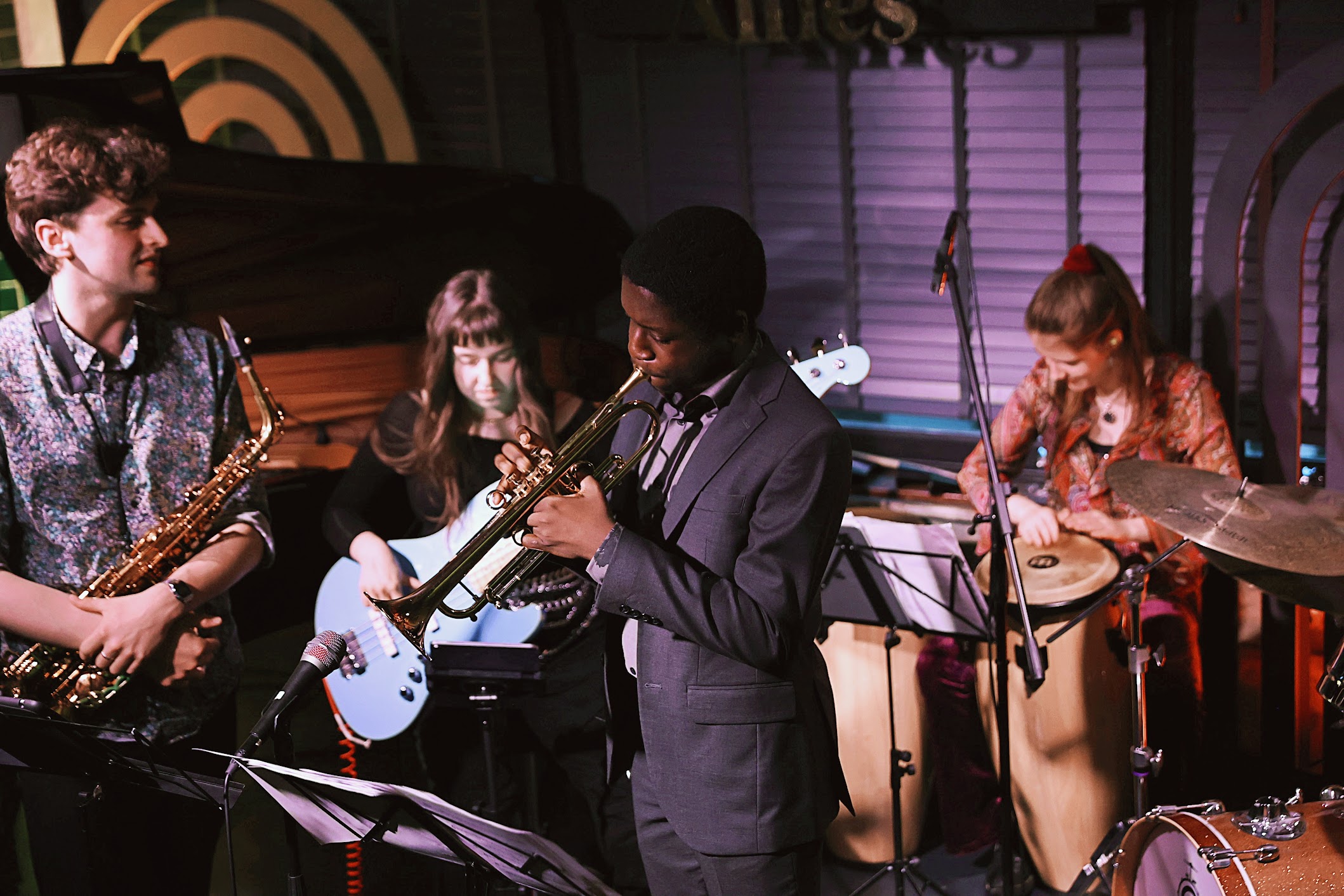 Band performing at Alfie's, one of the best jazz clubs in London.