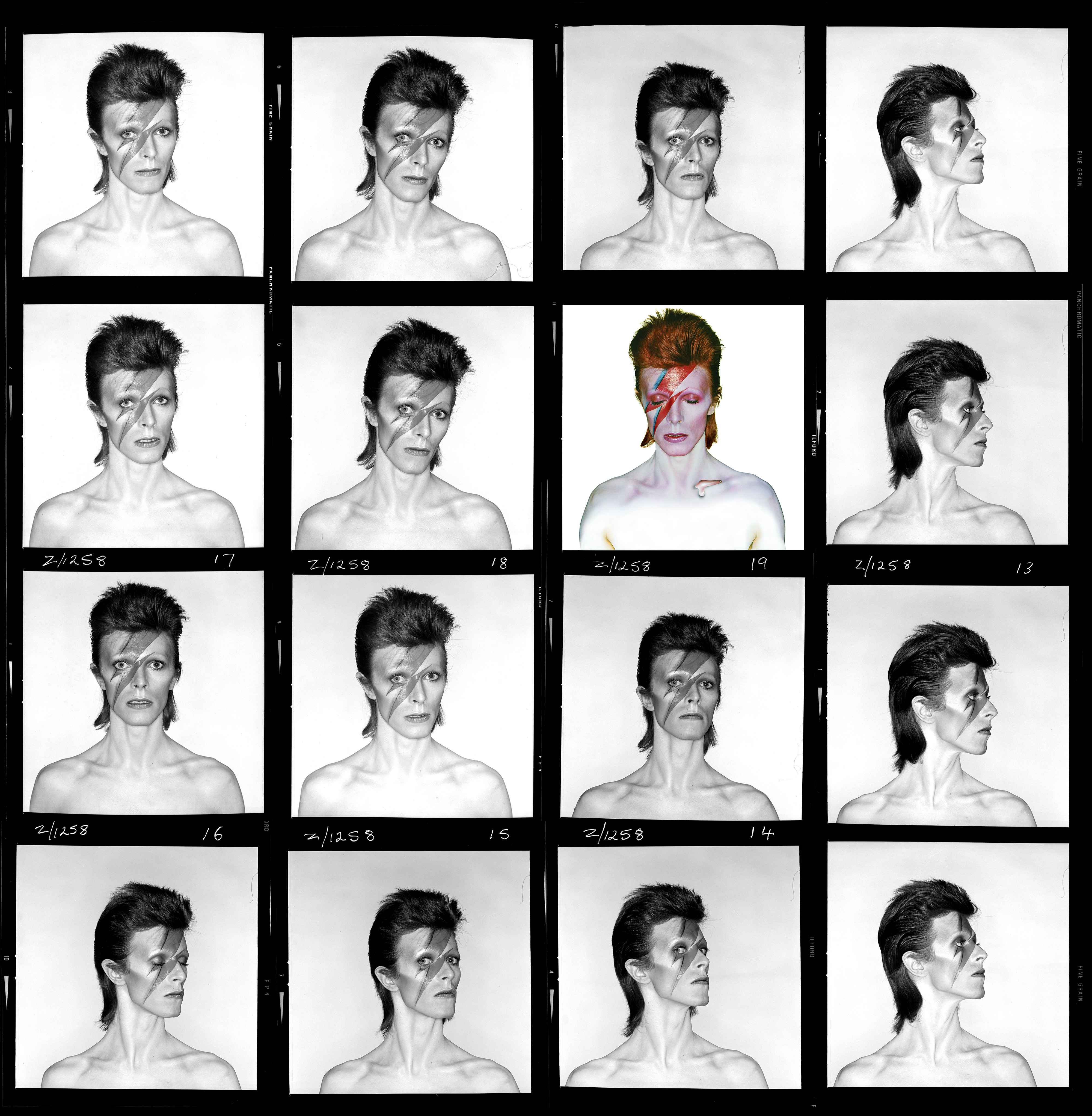 Aladdin Sane Contact Sheet, David Bowie V&A