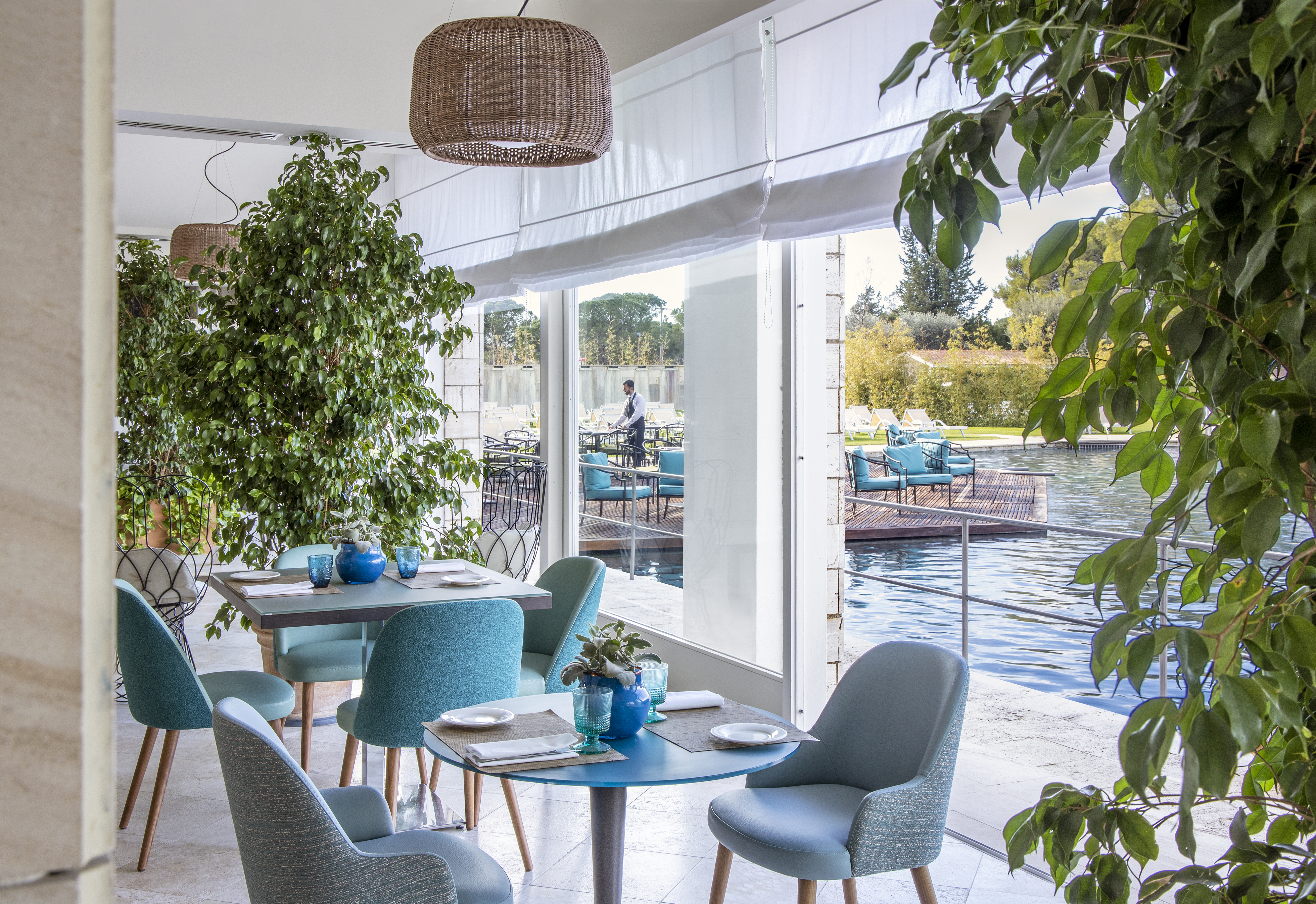 Poolside dining at Terme di Saturnia