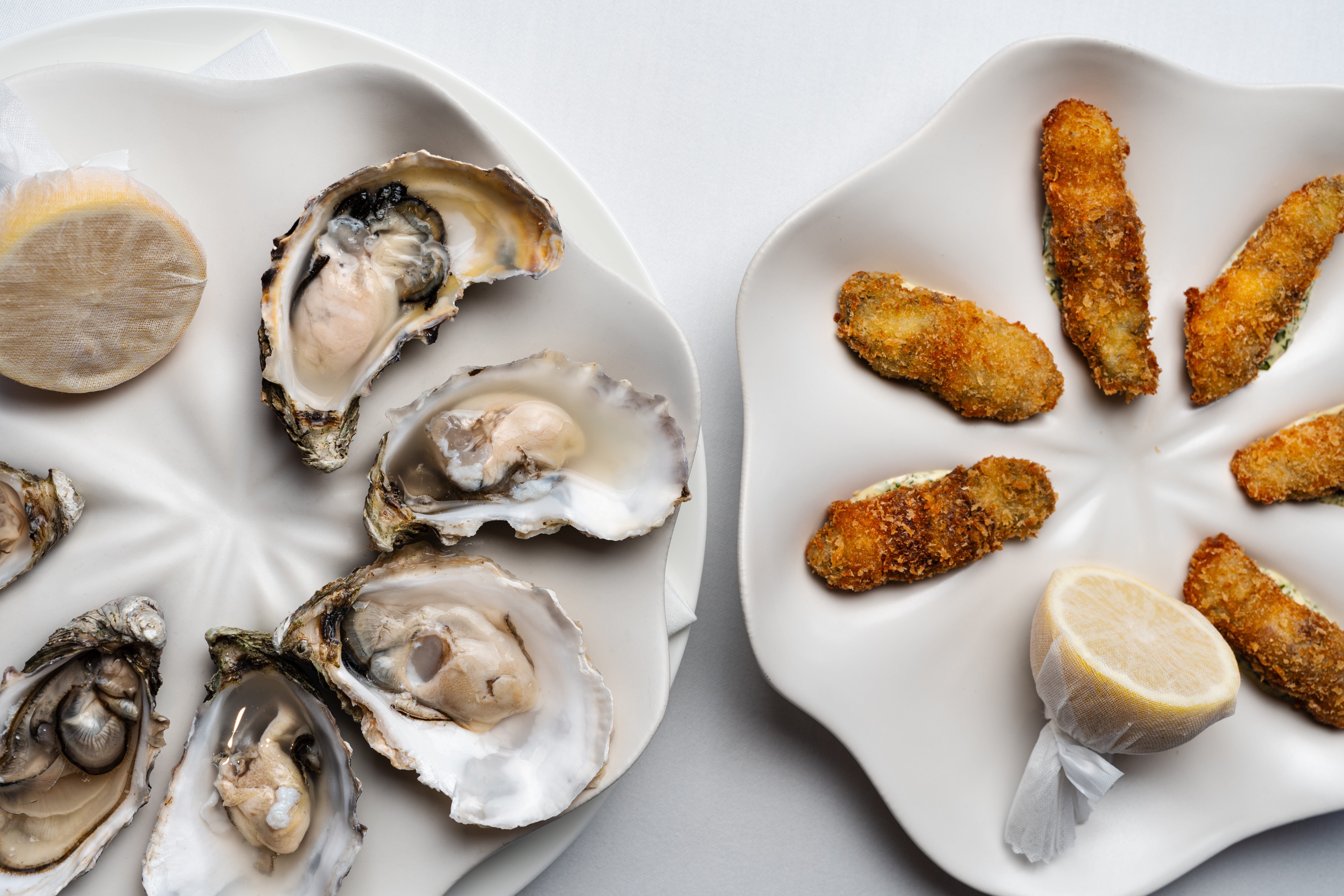 Oysters in London - Raw and crispy oysters served at Origin City. 