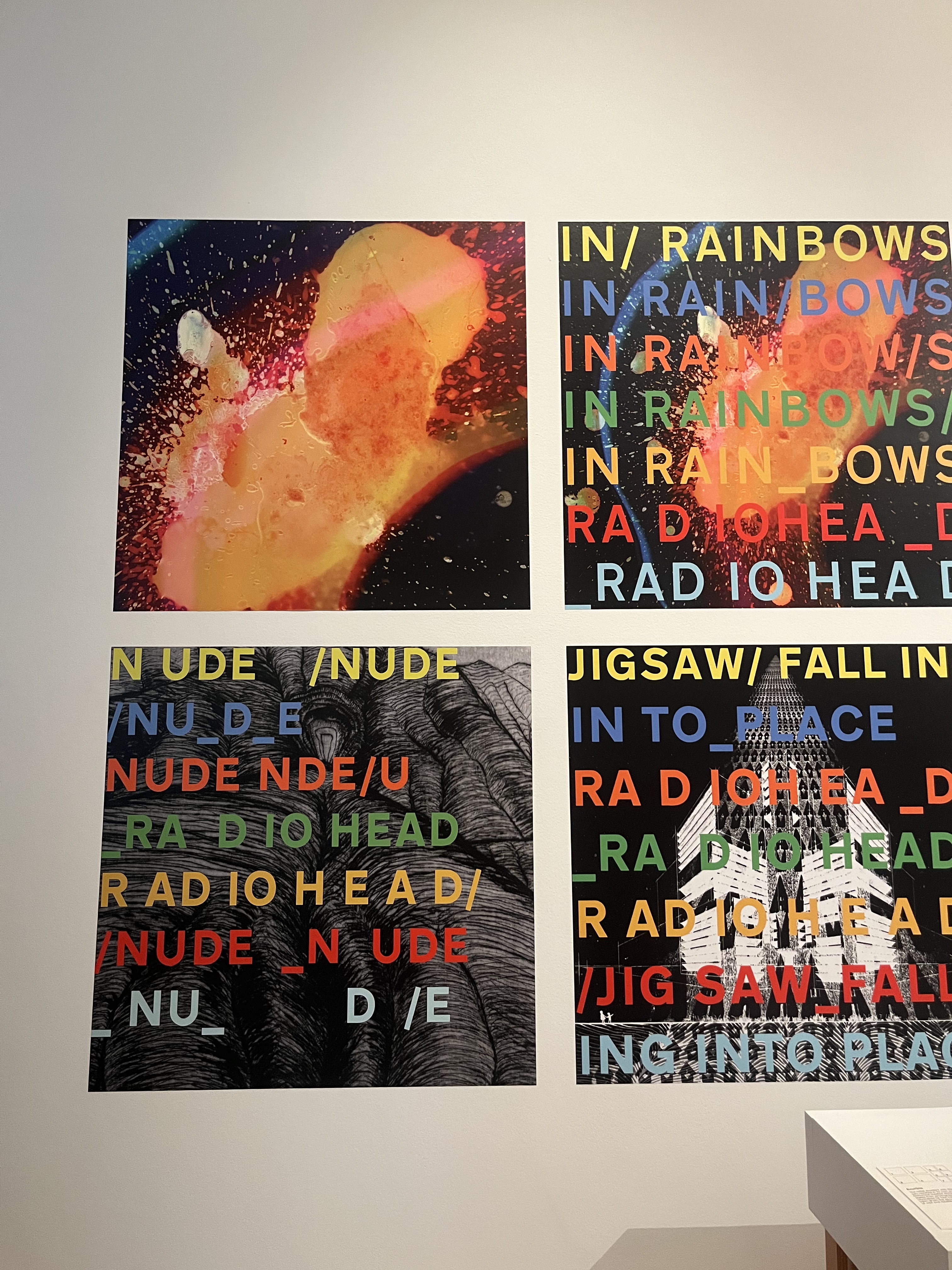 Radiohead at The Ashmolean Museum - In Rainbows and Nude covers. 