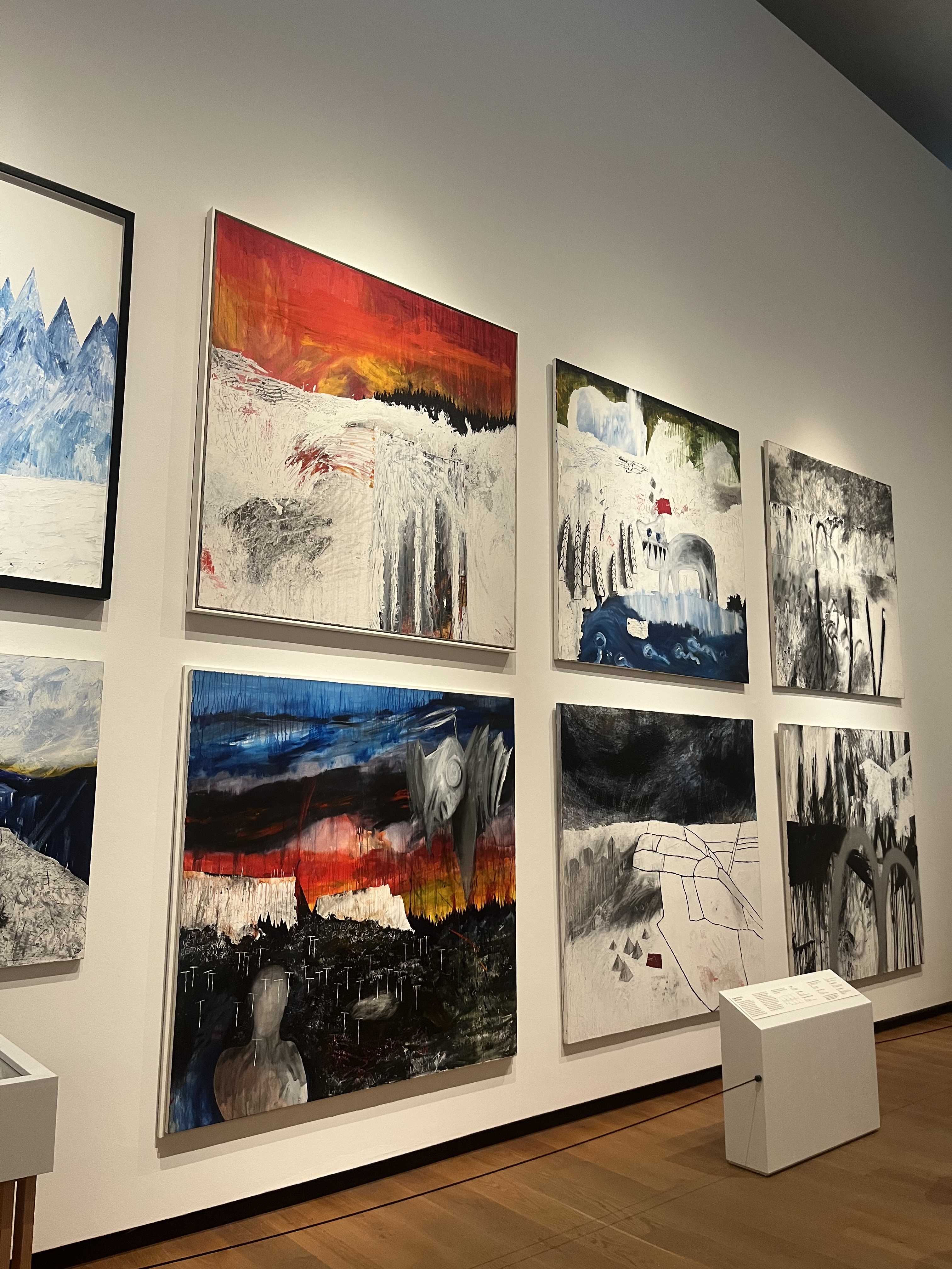 Radiohead at The Ashmolean Museum - A display of canvas paintings for Kid A.
