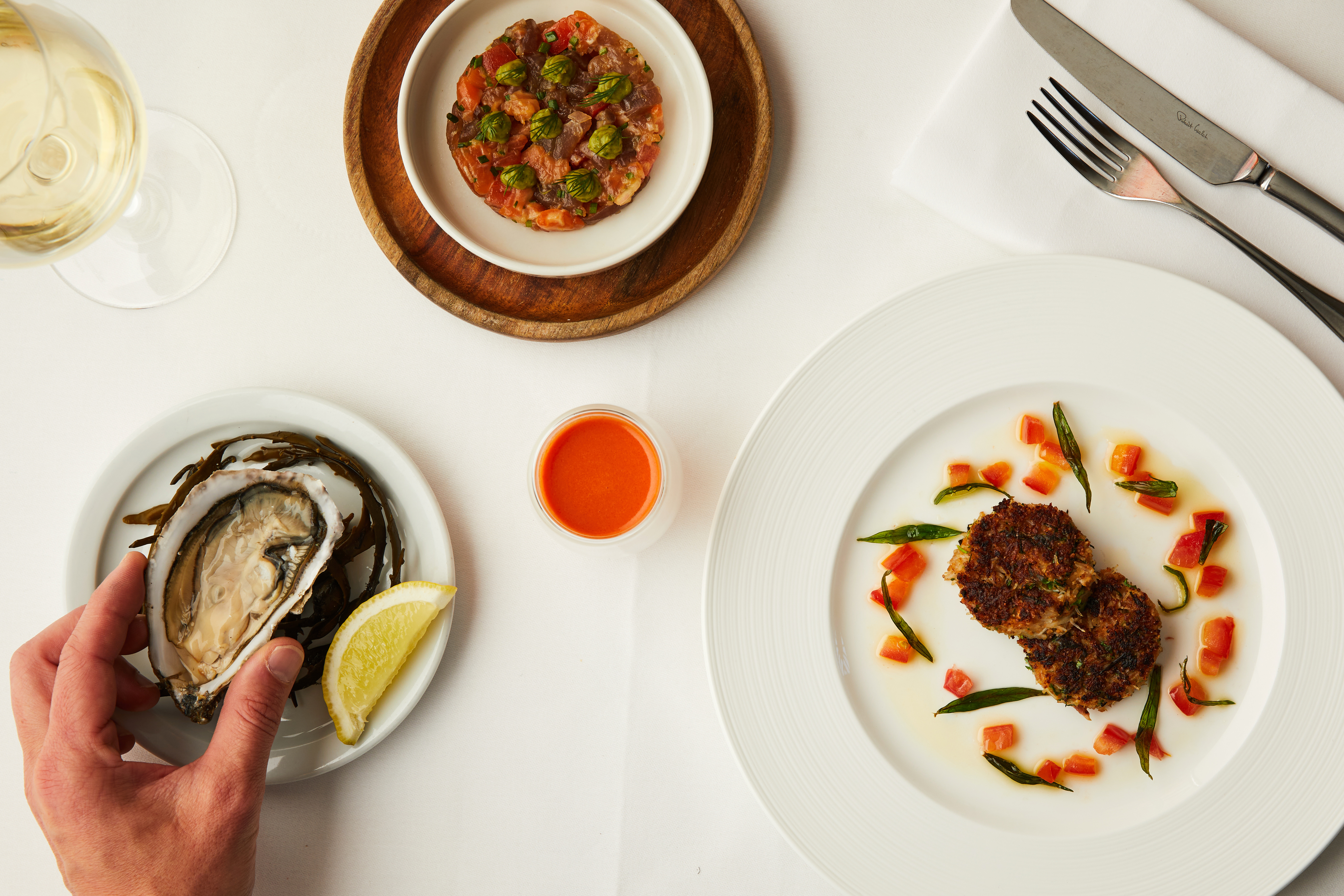 Oysters in London - Dishes from Rick Stein's Taste of 50 years menu.