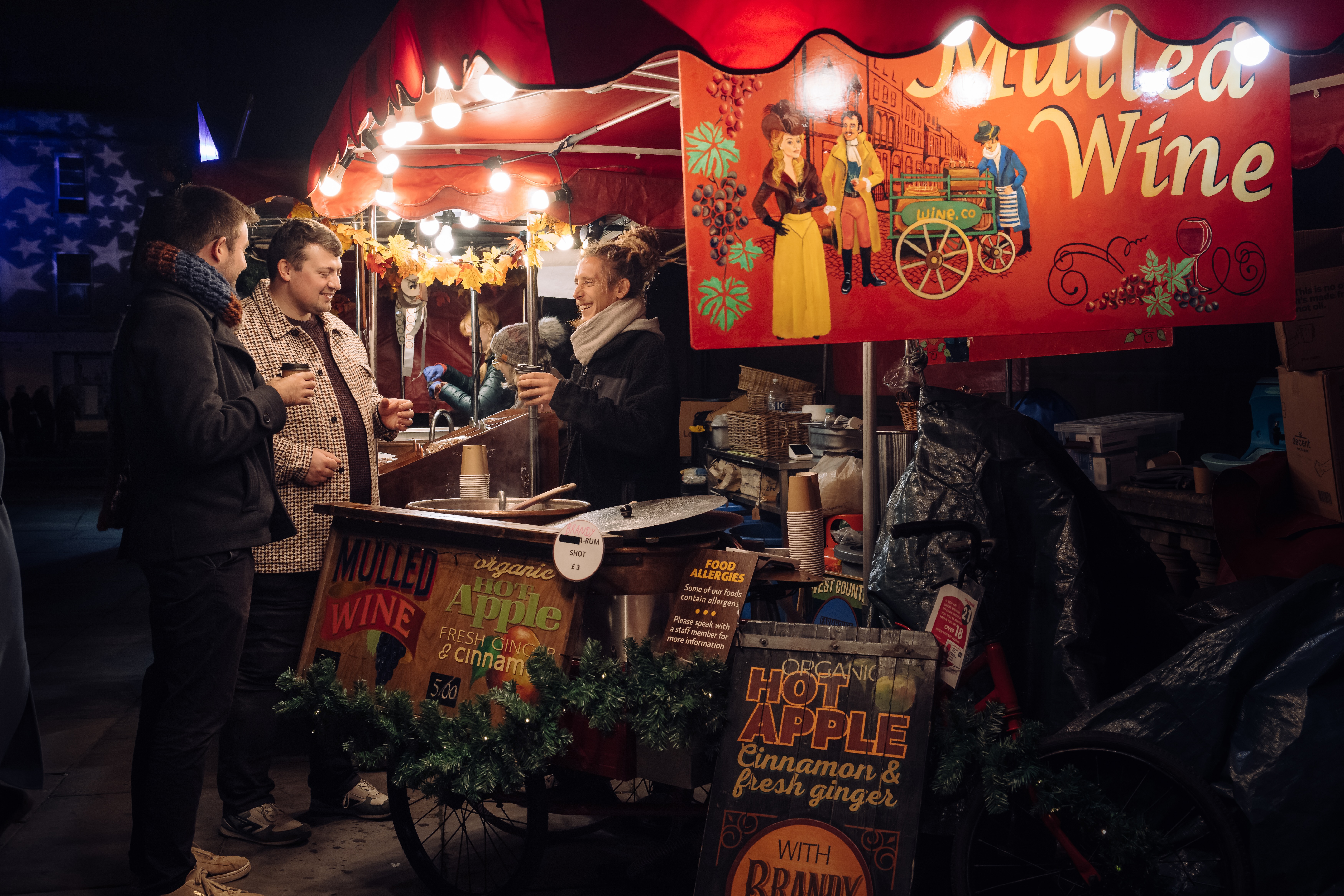 Stall at Bath Christmas Market, Europe Getaways