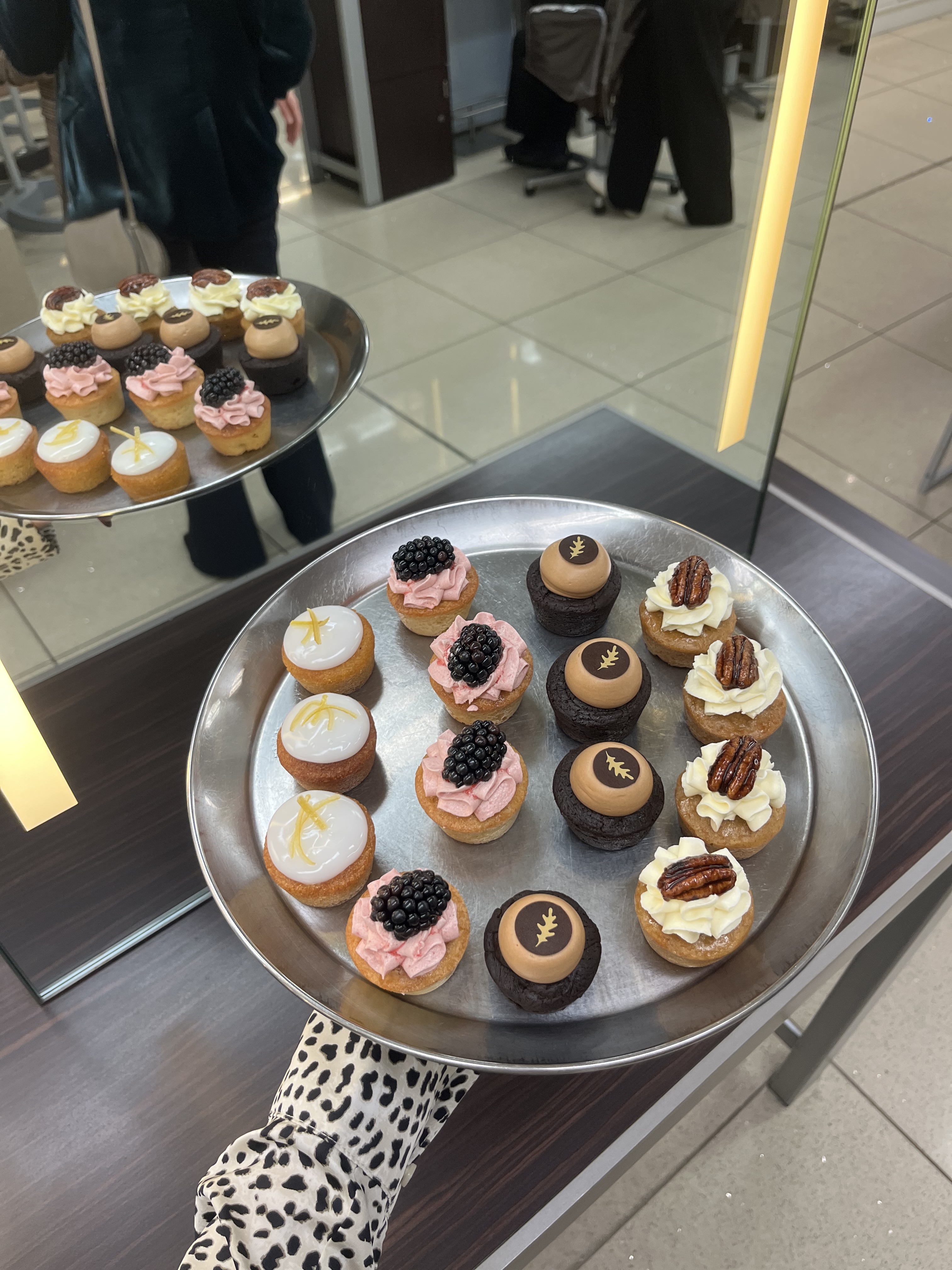 Red Carpet Hair Daniel Galvin - A tray of mini cupcakes.
