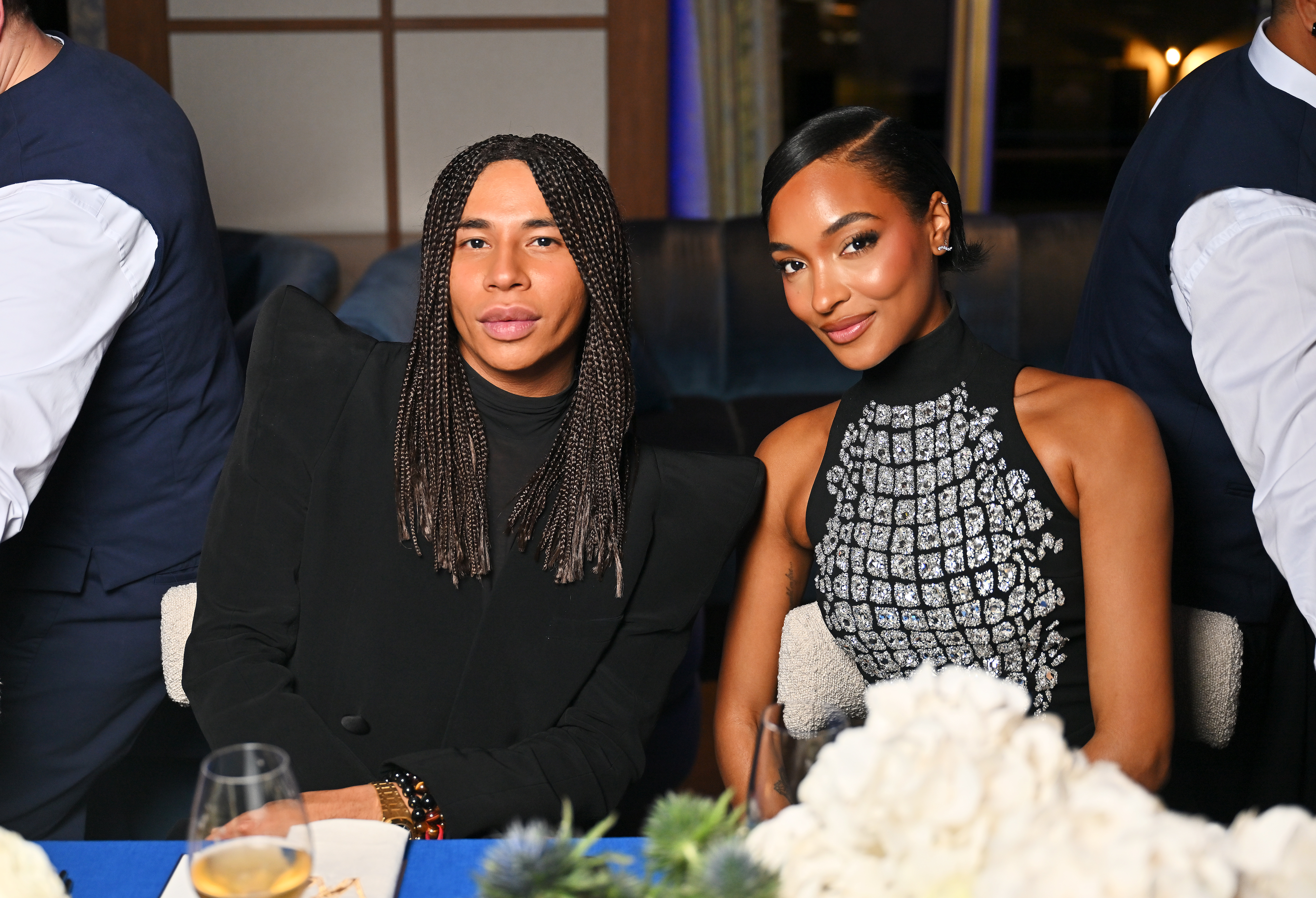 Olivier Rousteing with Jourdan Dunn at Johnnie Walker vault launch