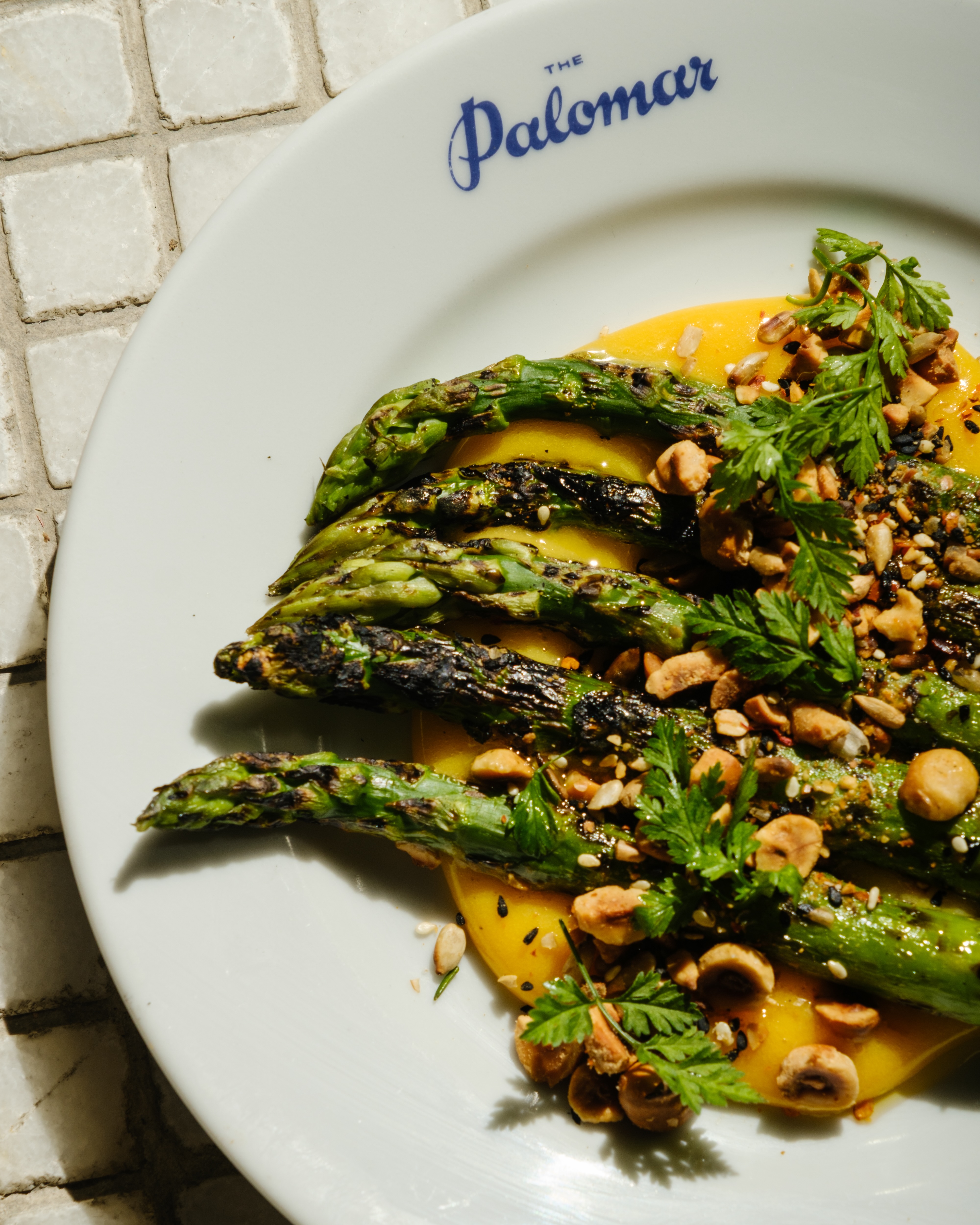 Asparagus Dish at the Palomar, open-flame restaurant in London.