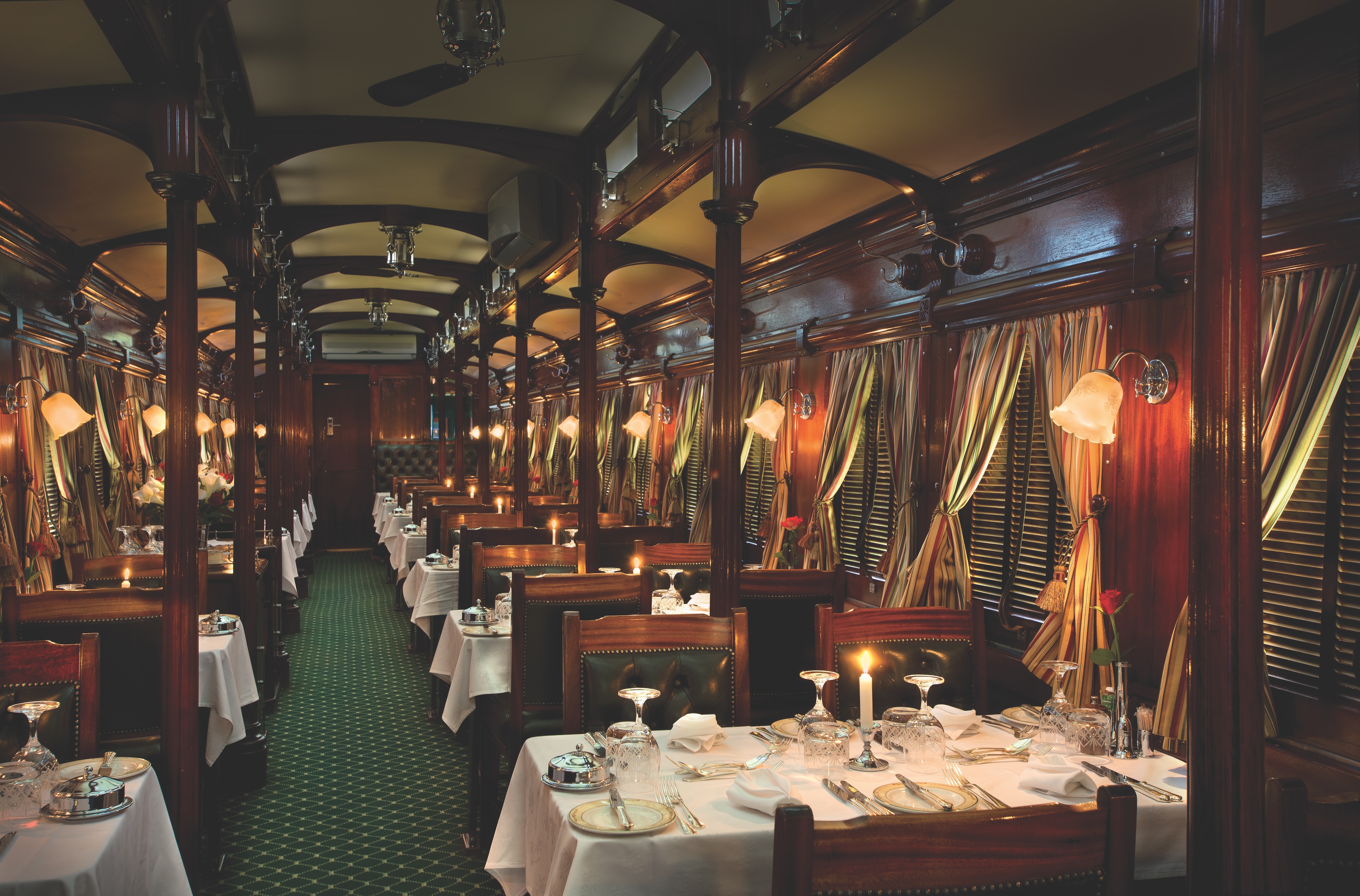 The luxury dining experience in Rovos Rail, renowned rail travel.