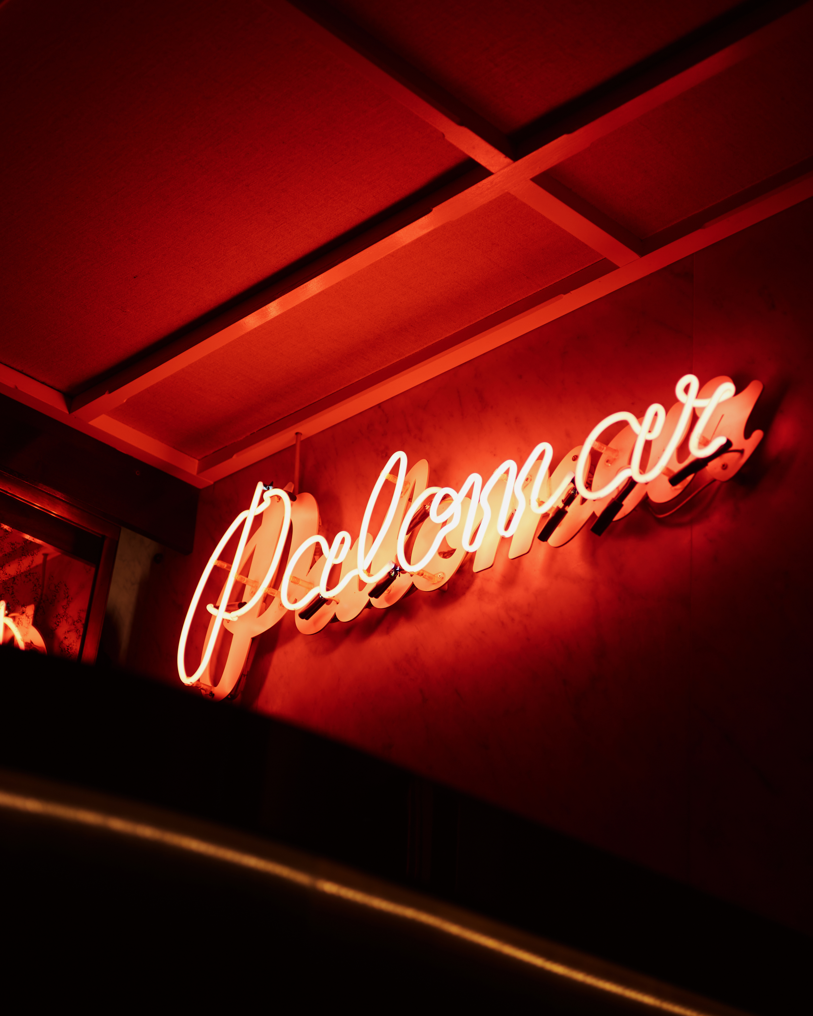 Sign in the Palomar, open-fire restaurant in London.