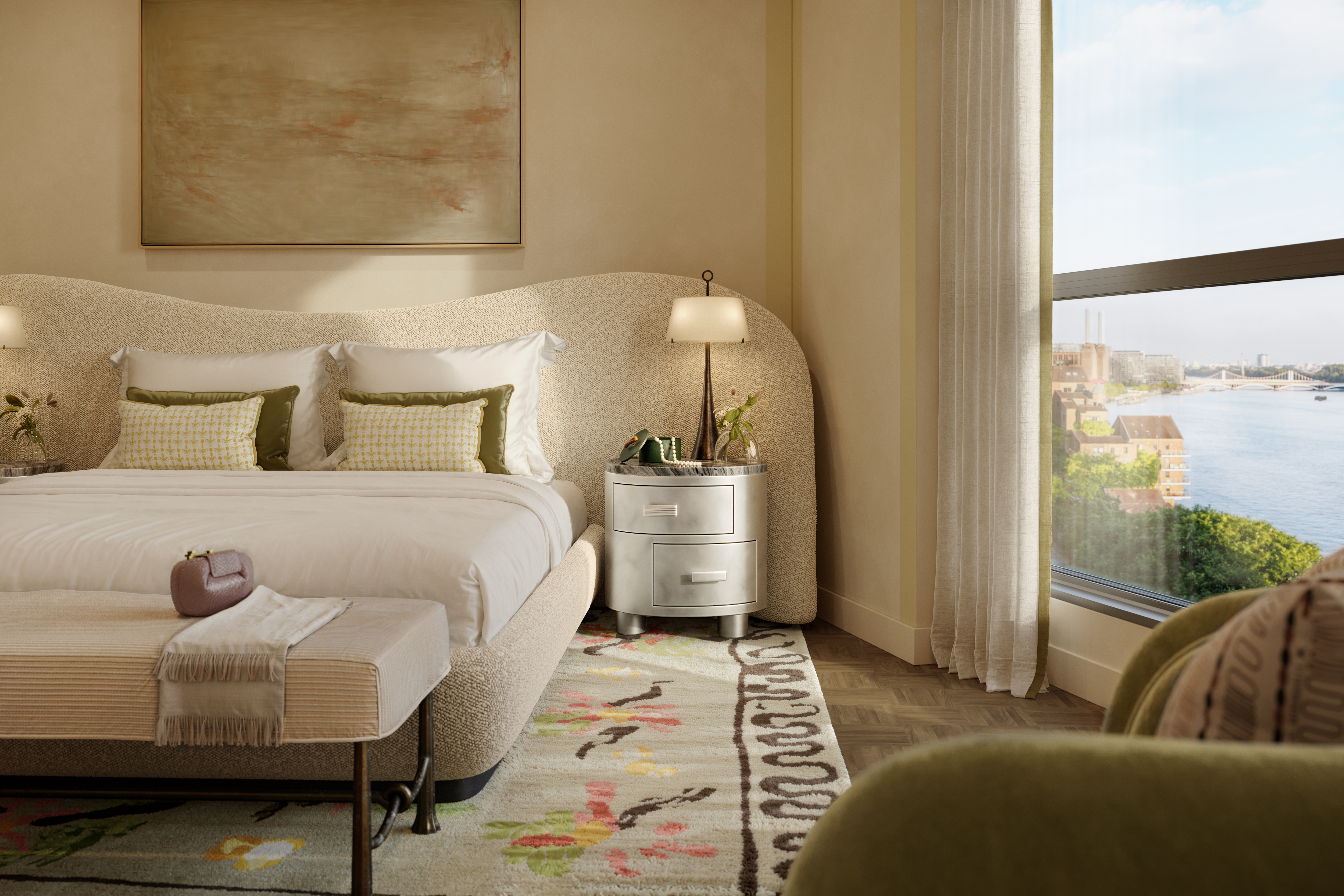 A master bedroom at The Capston Nine Elms.