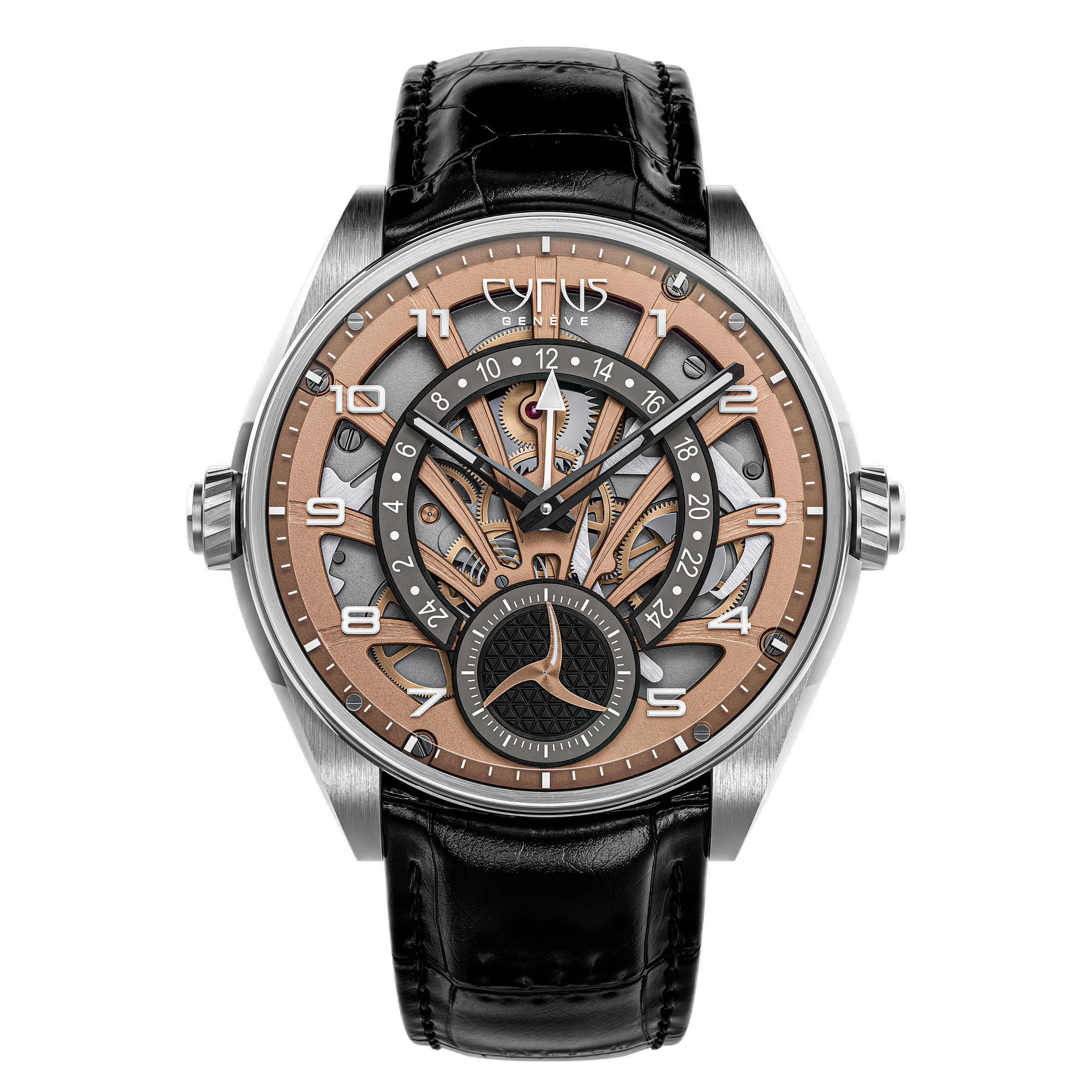 Cyrus Dominion world time watches.