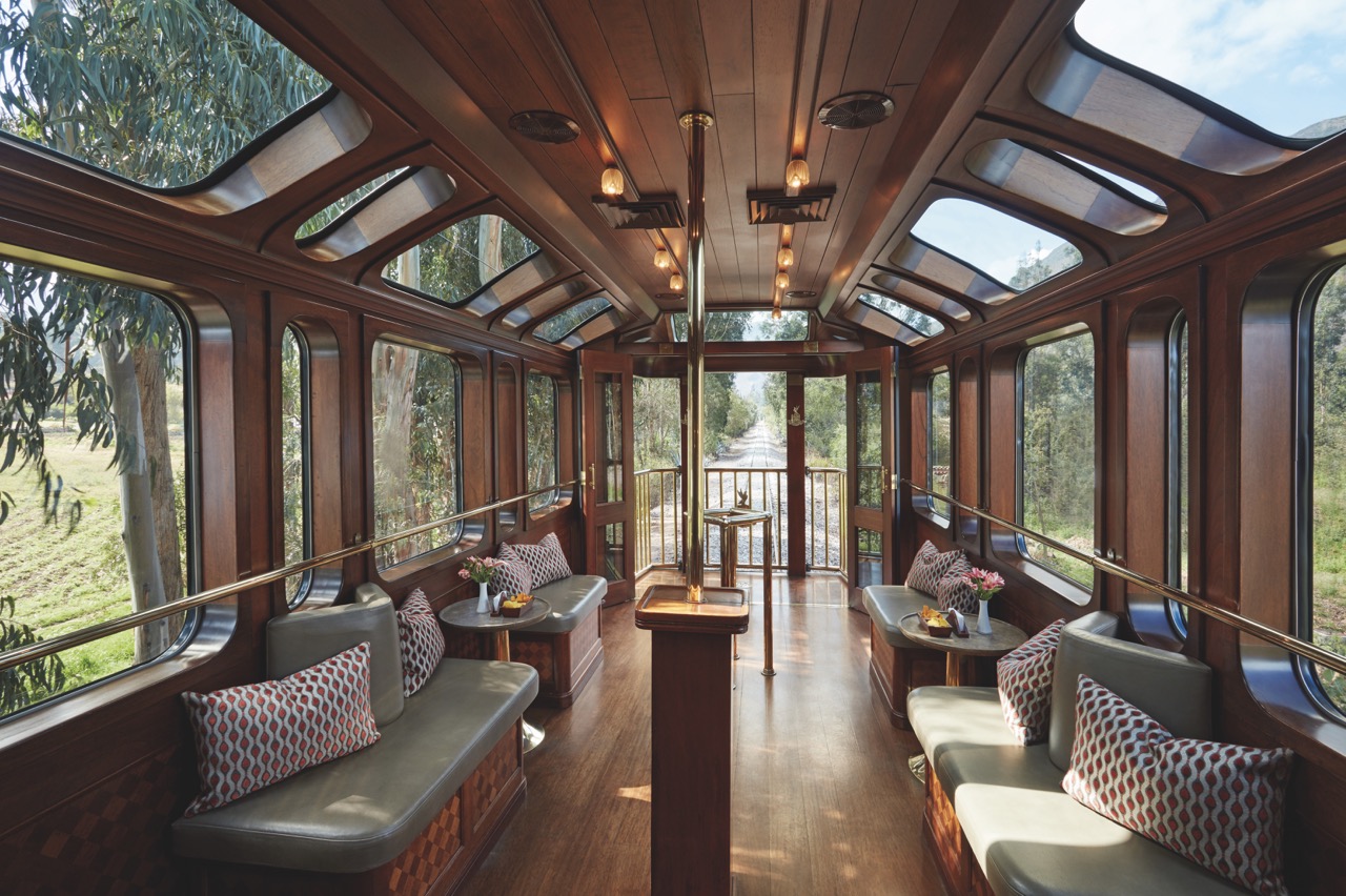 Glass ceiling luxury train to Machu Picchu. 