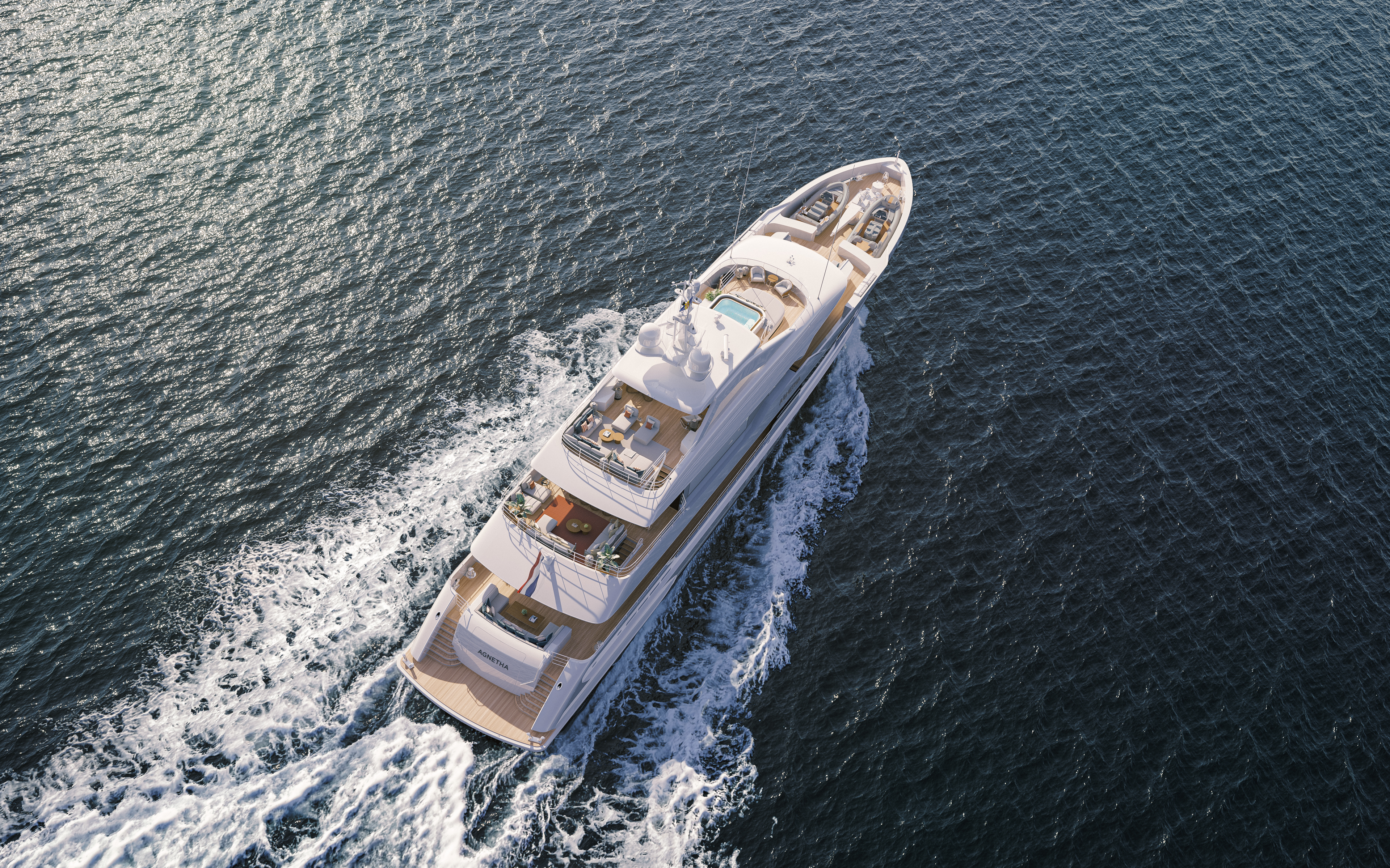 An aerial via of the Heesen Agnetha. 