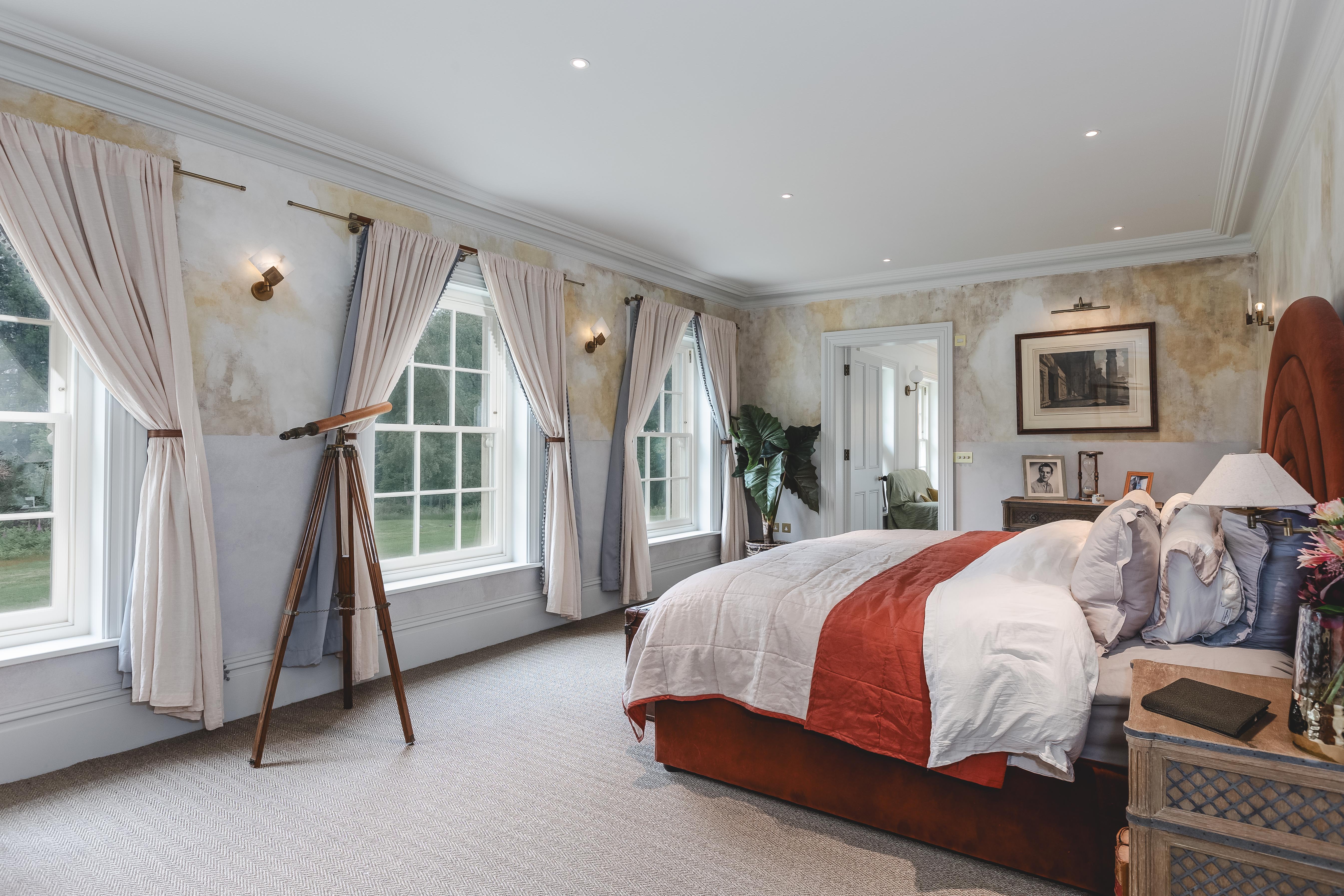 Bedroom at a new-build heritage mansions. 