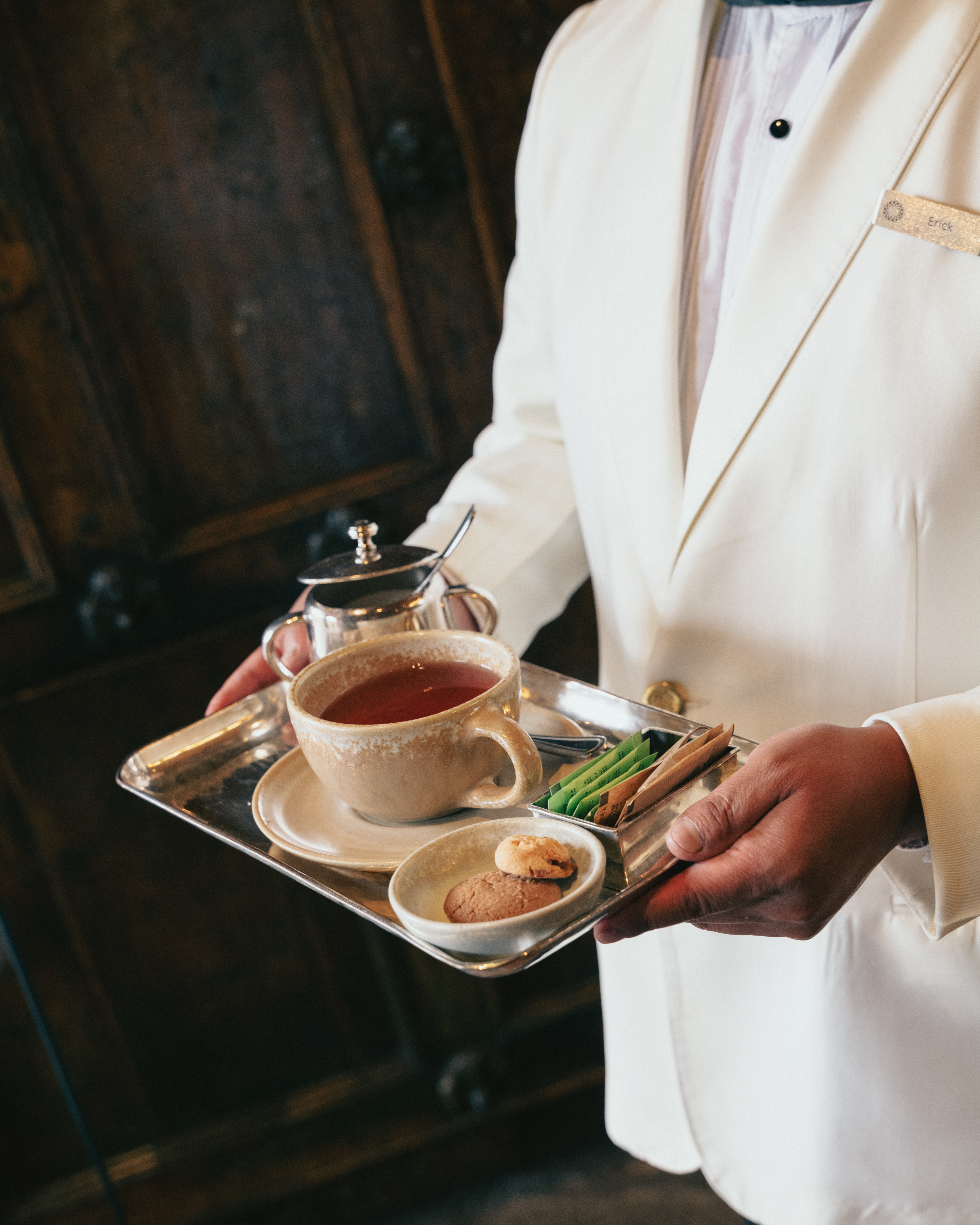 Tea after the luxury train to Machu Picchu. 
