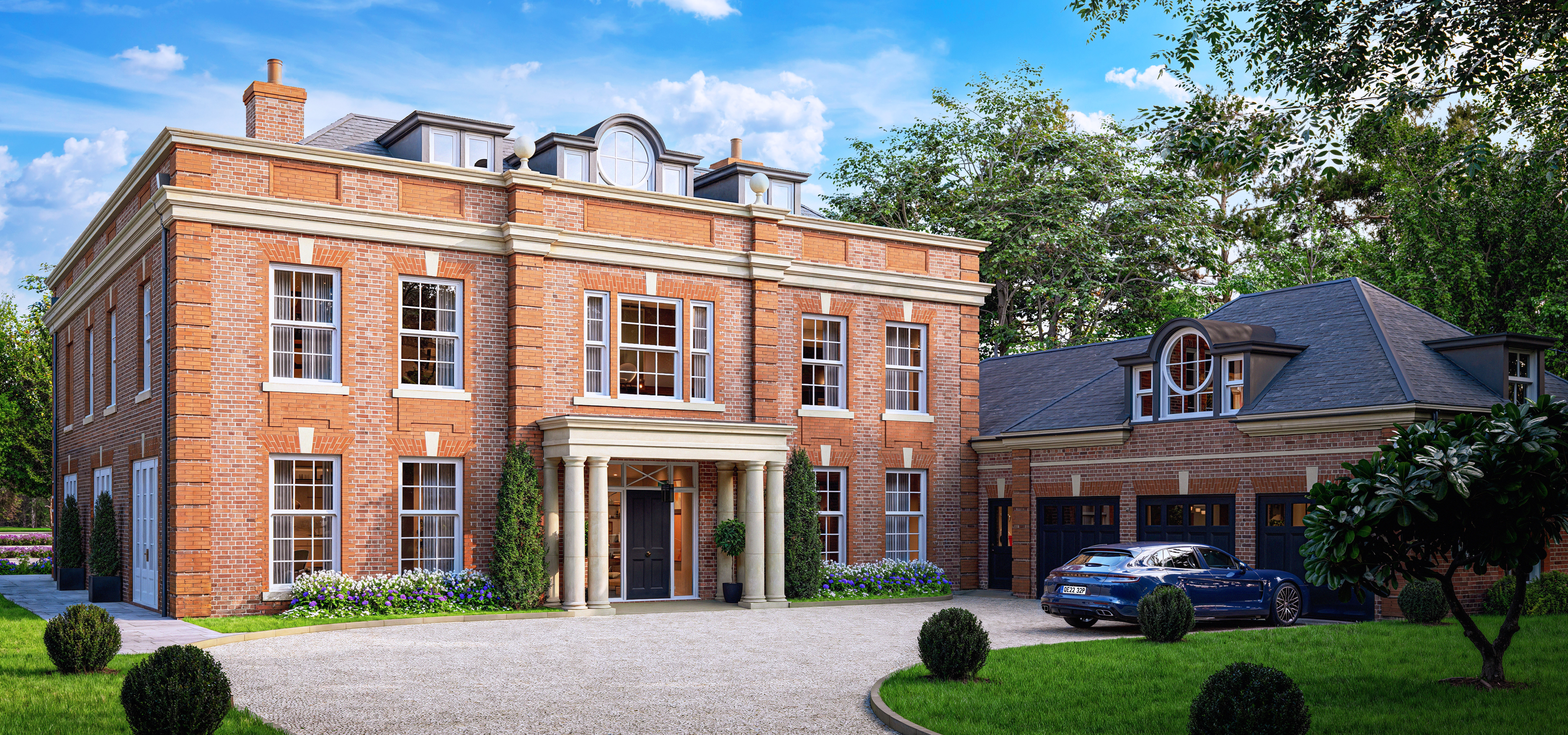 Georgian style new-build heritage mansions.