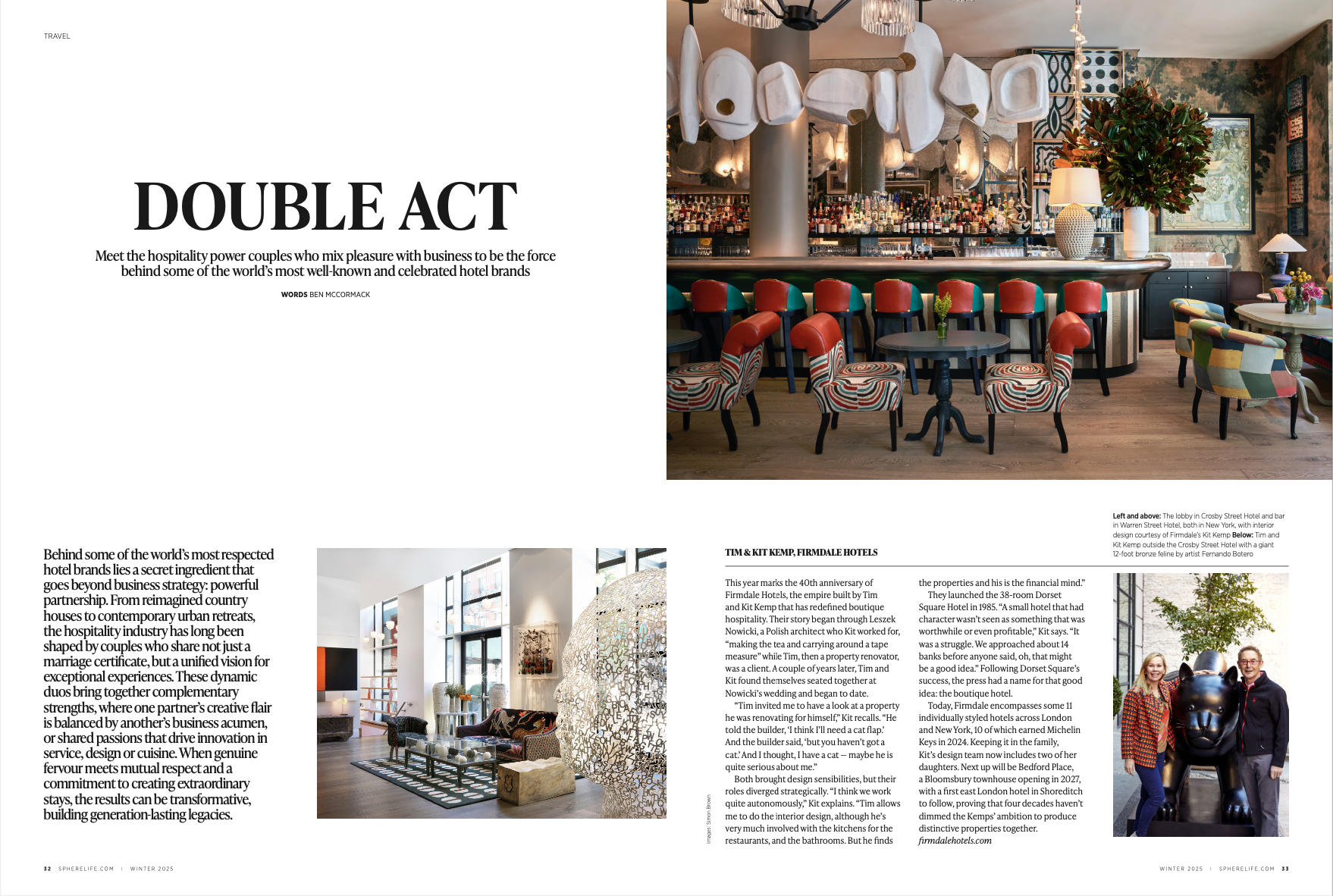 Double Act, SPHERE winter magazine. 