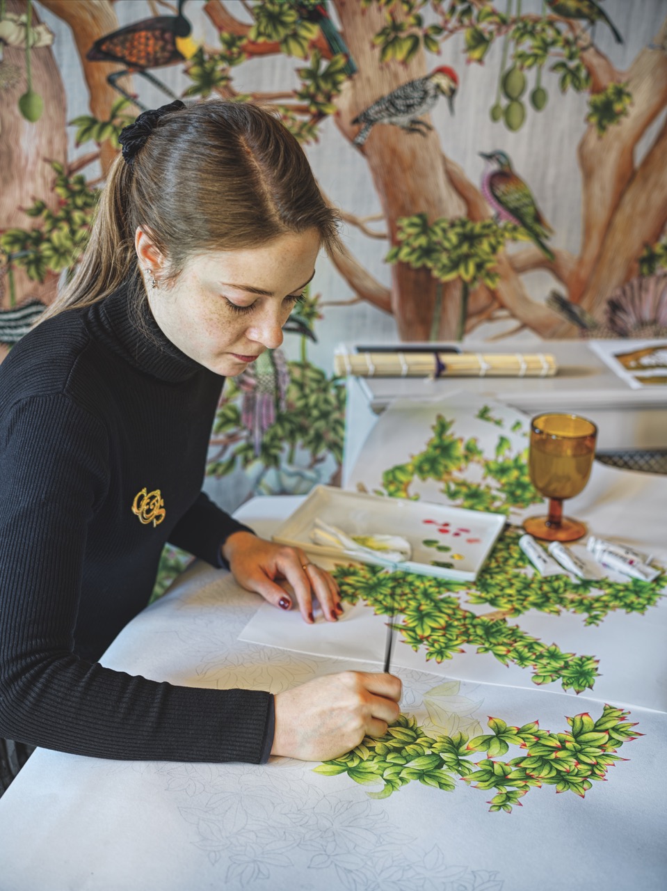 Hand painted Cole & Son British wallpaper