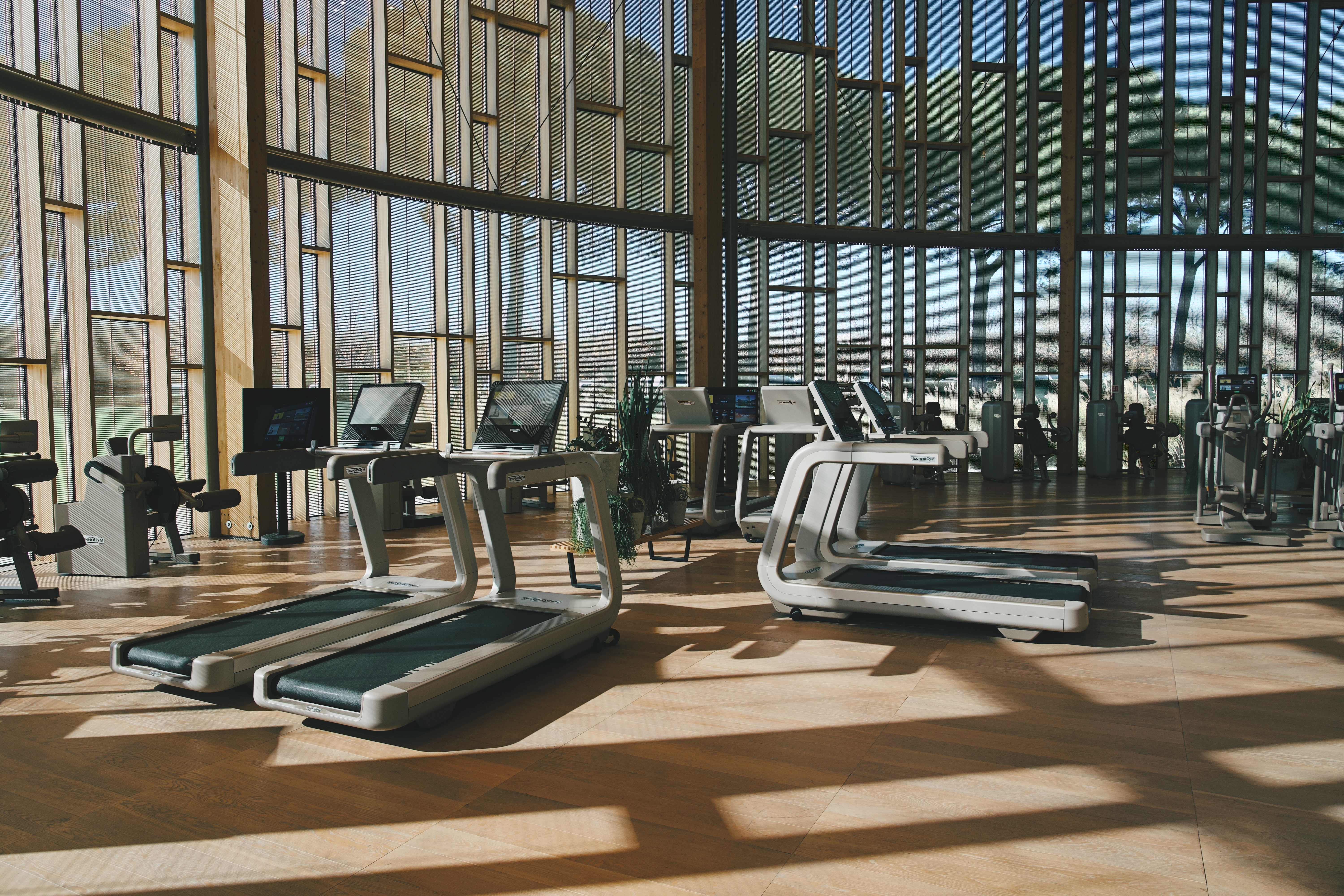 Supermodel David Gandy visits the Technogym centre.