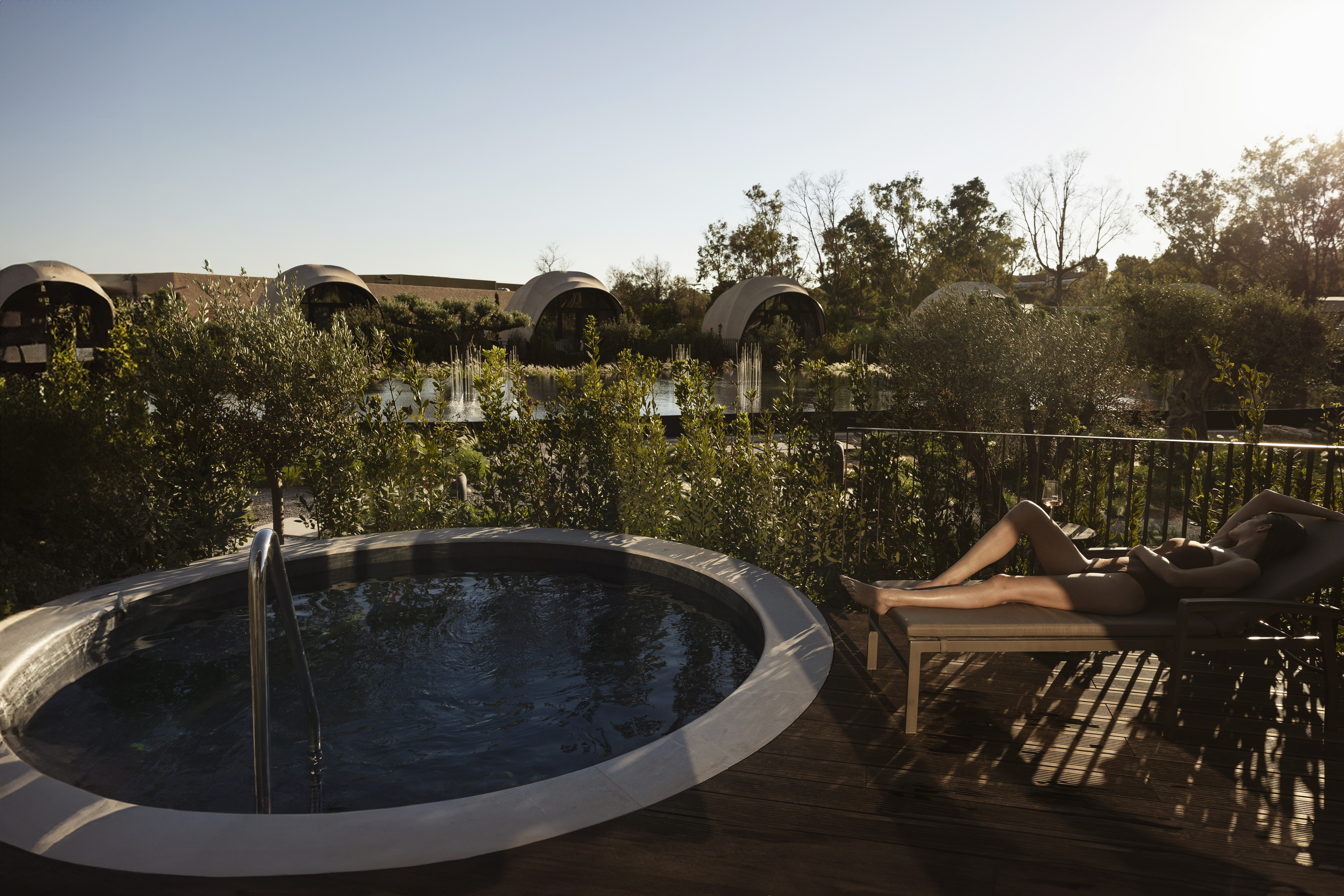 Couples cabana's plunge pool at the Domes Resort, Athens