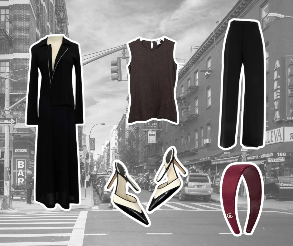 Carolyn Bessette style outfit. 